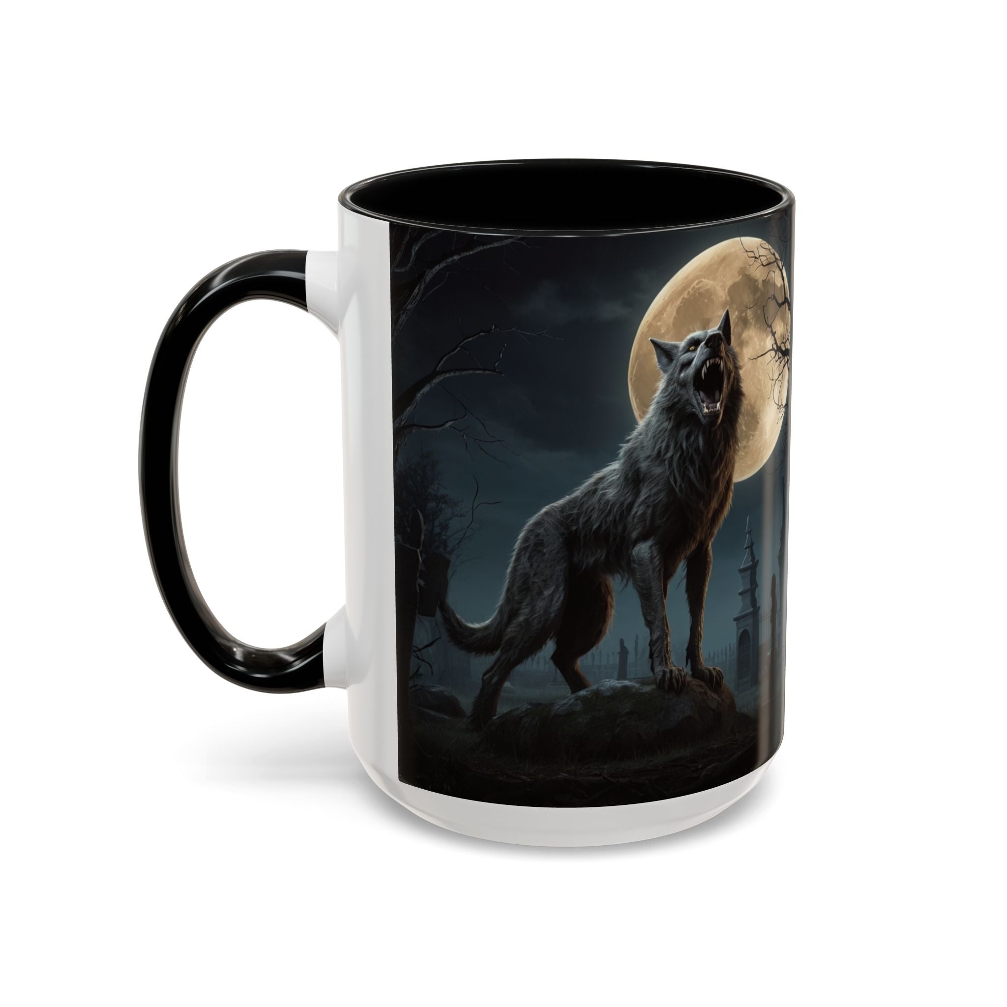 Werewolf Moon Coffee Mug — Gothic Wolf Moonlit Accent Mug fantasy horror art