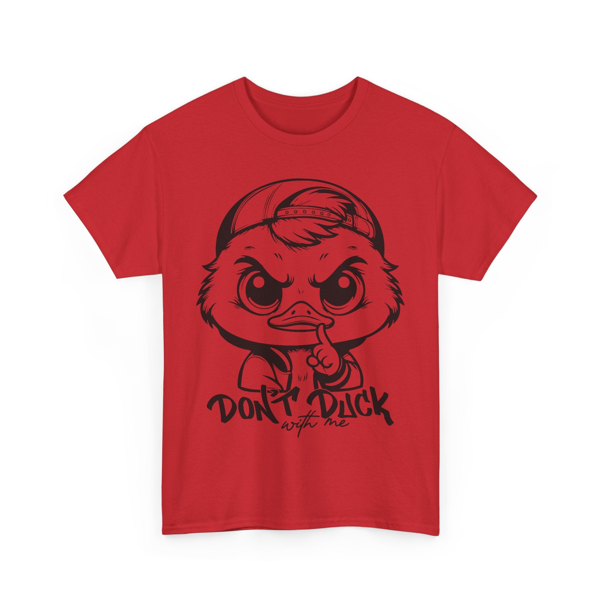 Don't Duck With Me Unisex Heavy Cotton Tee - Fun Cartoon Design Perfect for Casual Days