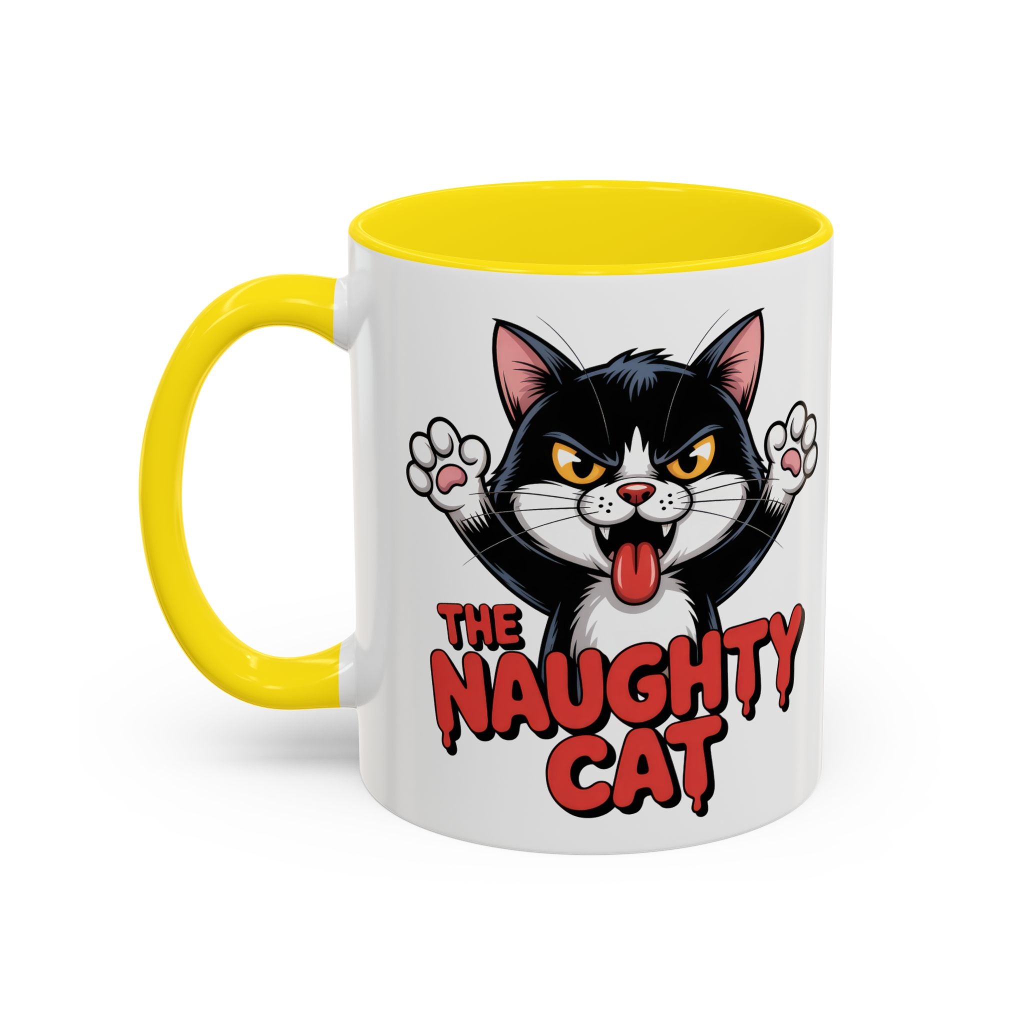The Naughty Cat Accent Coffee Mug — Funny Cat Lover Gift (11/15oz)