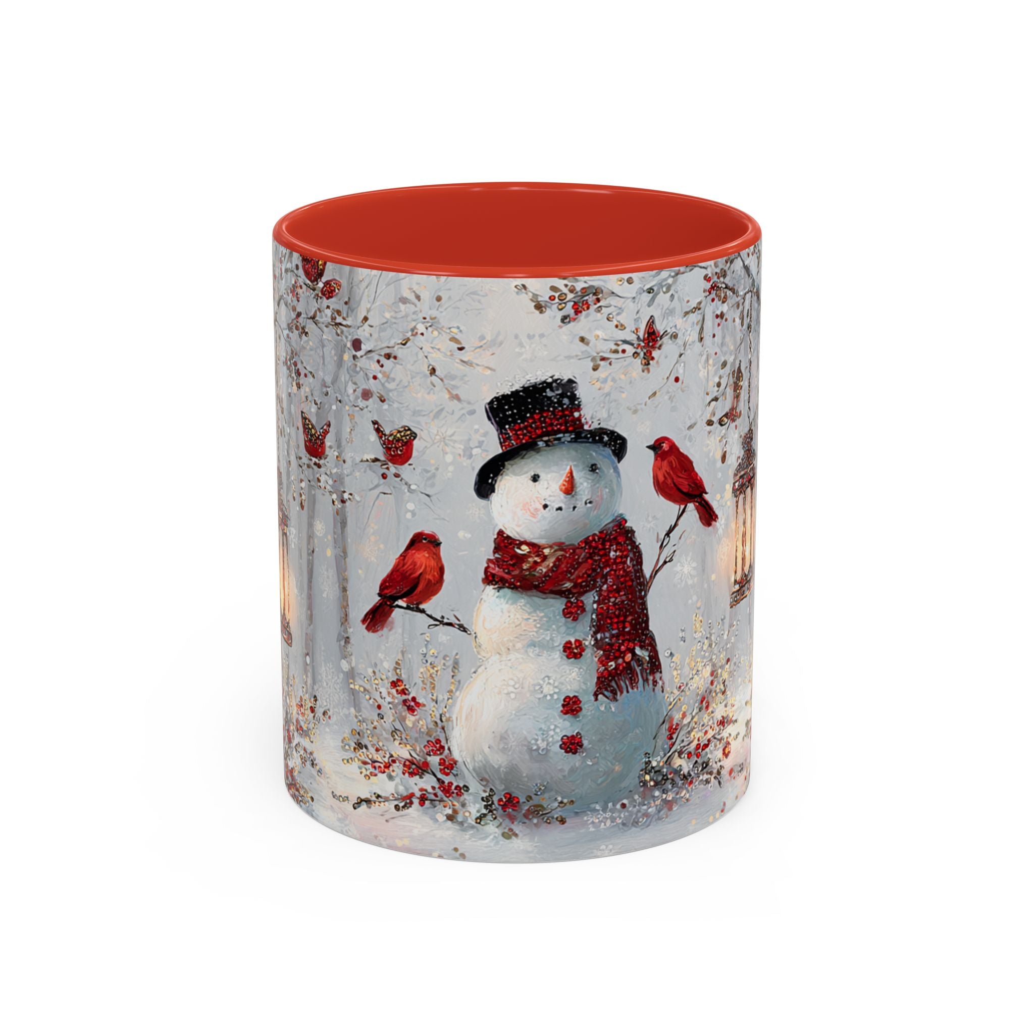 Winter Wonderland Coffee Mug - Snowman & Cardinals Design (11/15oz)