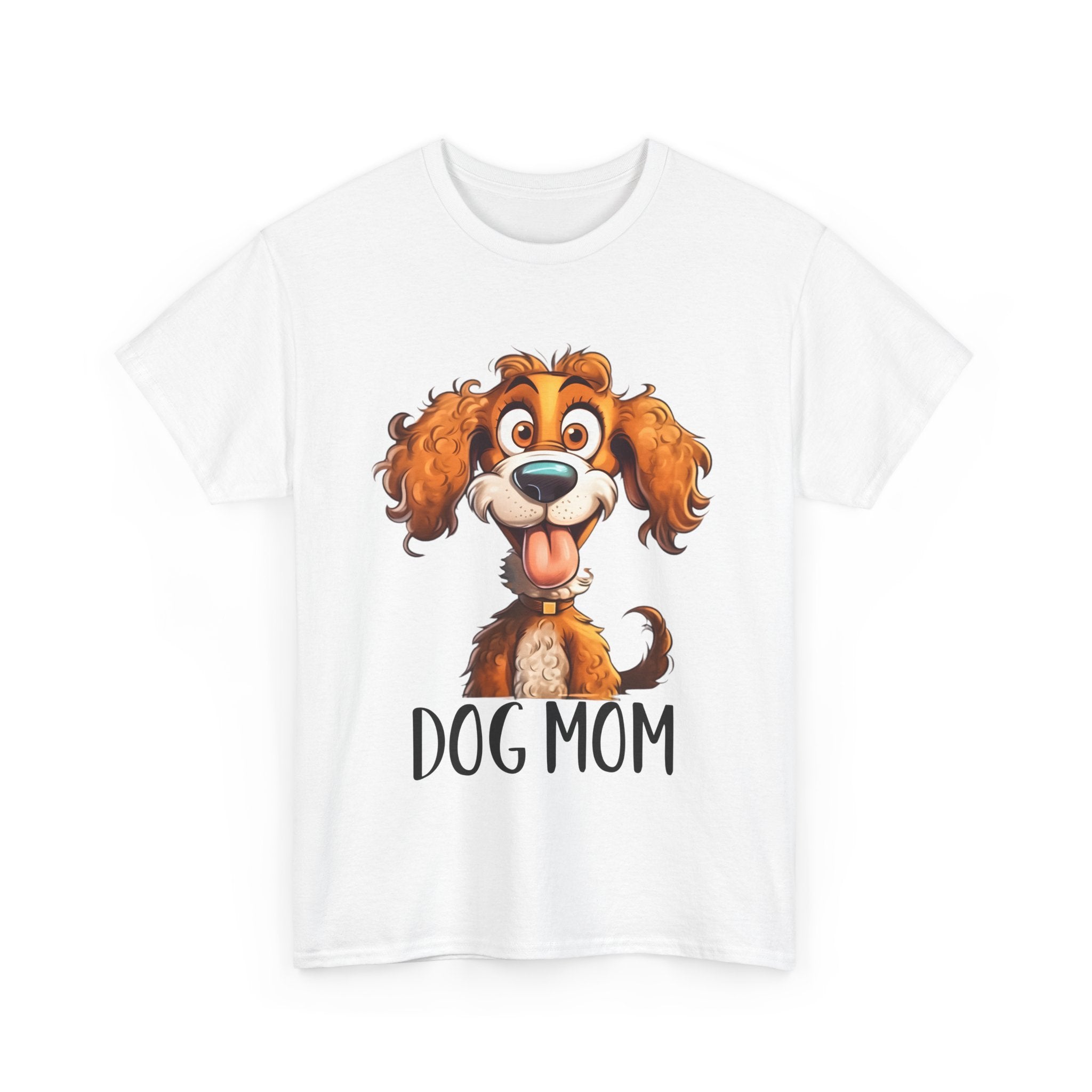 Dog Mom Unisex Heavy Cotton Tee, Pet Lover Shirt, Gift for Dog Lovers, Animal T-Shirt, Cute Dog Graphic Tee