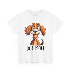 Dog Mom Unisex Heavy Cotton Tee, Pet Lover Shirt, Gift for Dog Lovers, Animal T-Shirt, Cute Dog Graphic Tee