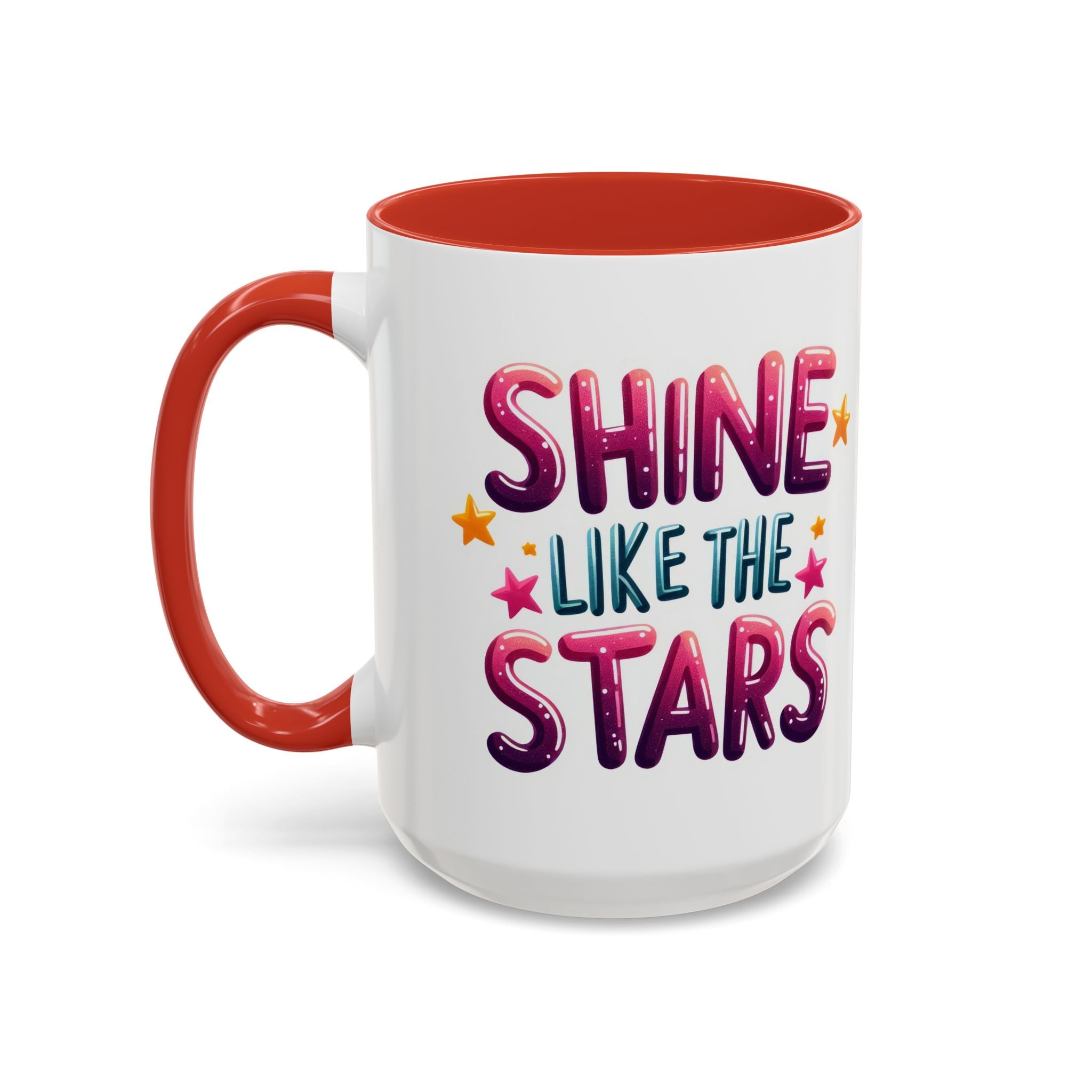 Accent Coffee Mug – "Shine Like the Stars" Inspirational Ceramic Mug