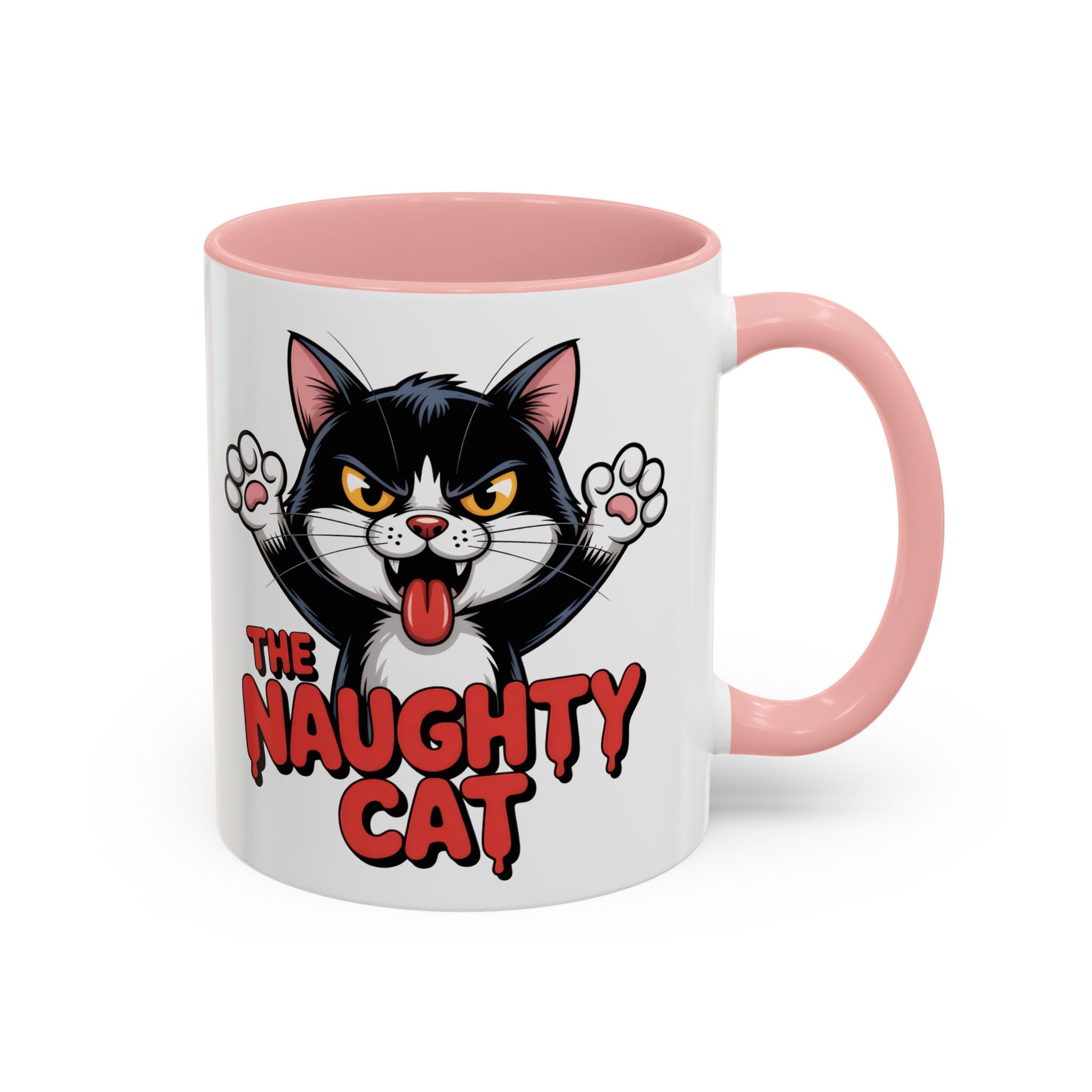 The Naughty Cat Accent Coffee Mug — Funny Cat Lover Gift (11/15oz)