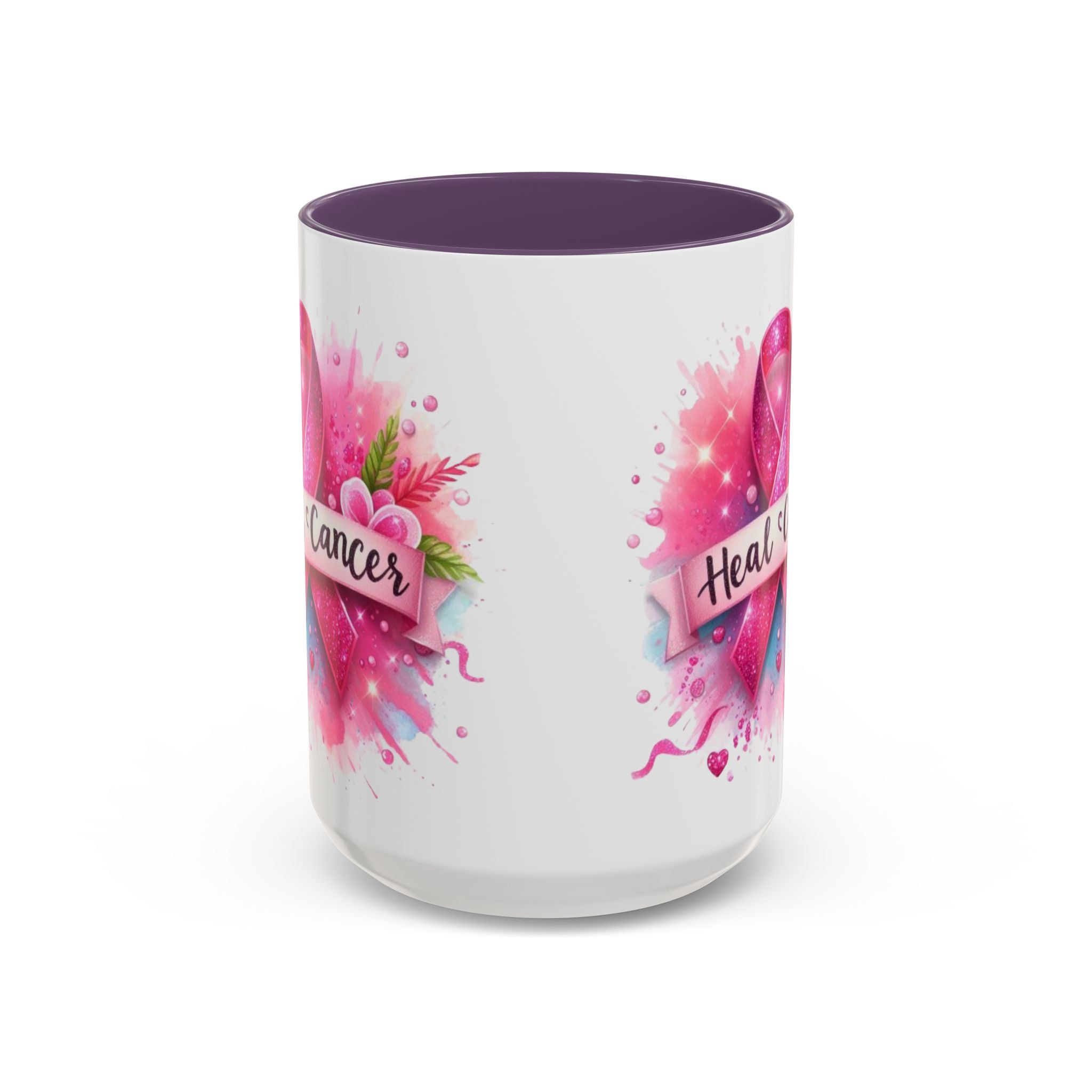 Pink Ribbon Healing Coffee Mug | Support Cancer Awareness | Inspirational Gift | Breast Cancer Support | 11oz & 15oz Options