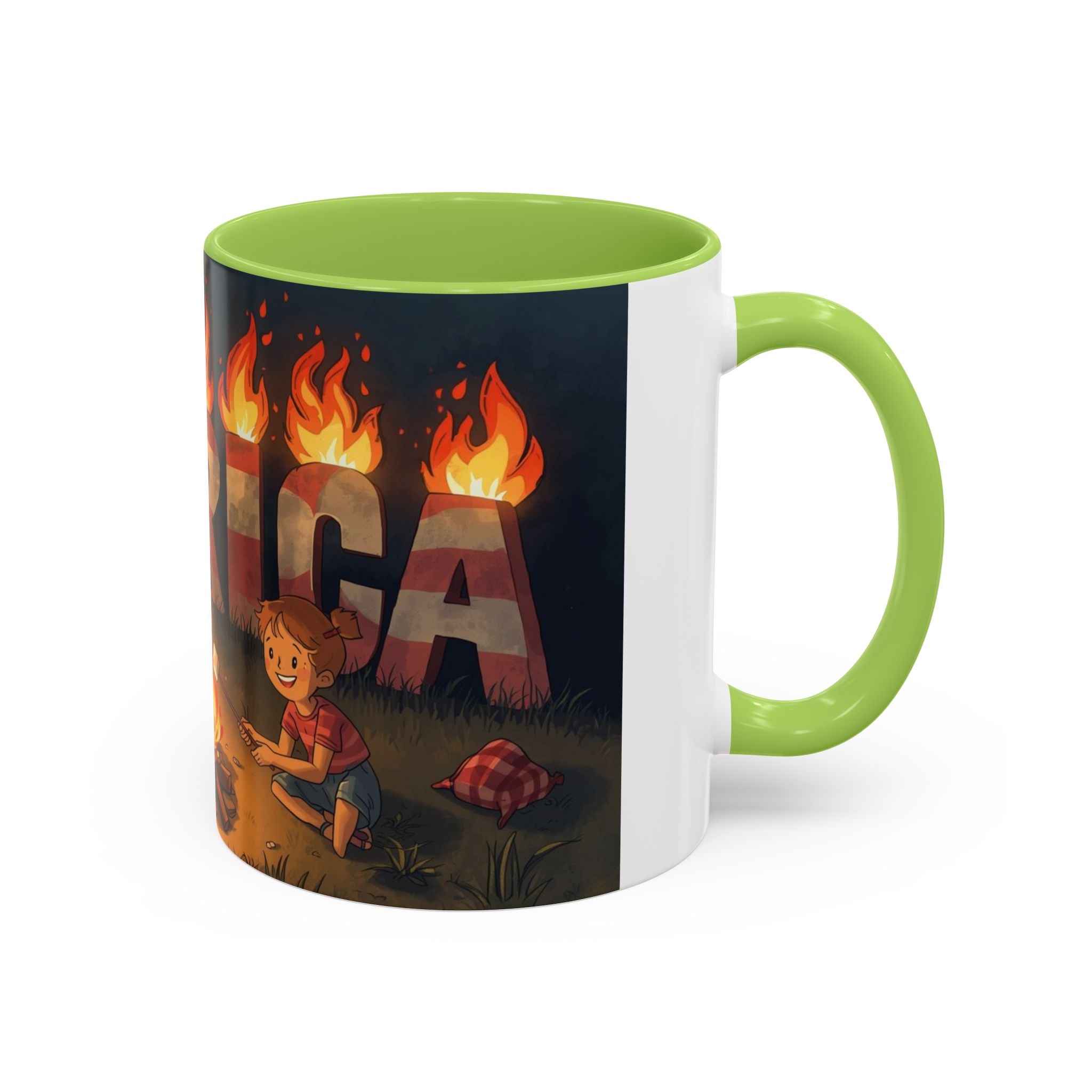 Patriotic Camping Coffee Mug - Fun America Design, Perfect for , Campfire Gatherings, Super for Gifts