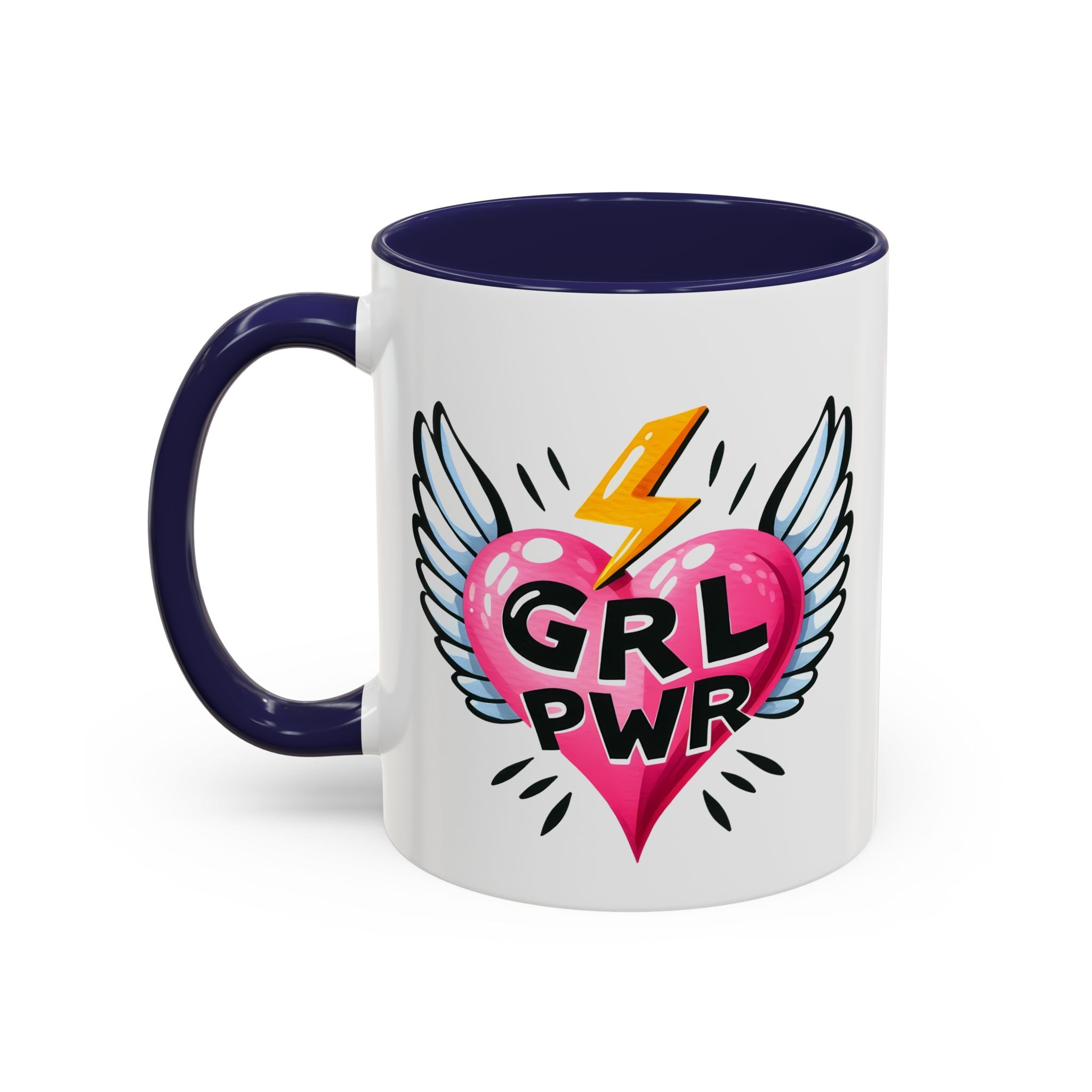 Empowering Heart Coffee Mug | Inspirational Gift for Women, GRL PWR Mug, Cute Kitchen Decor, Unique Friendship Gift, Motivational Coffee Cup