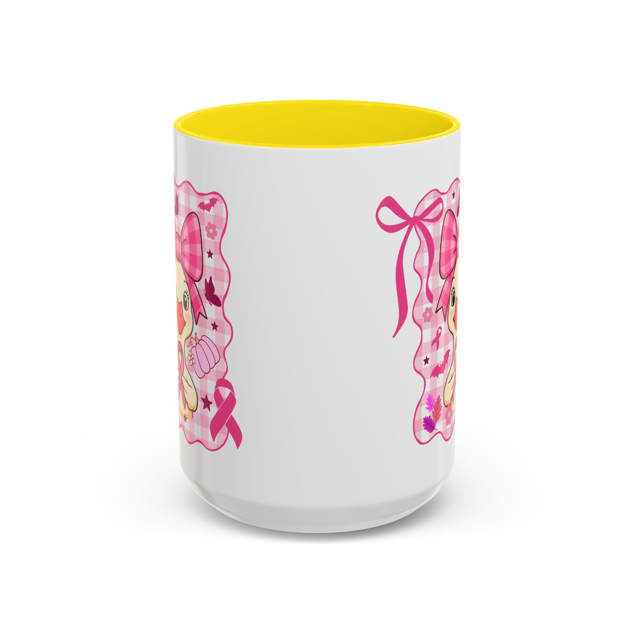 Pink Ribbon Duck Coffee Mug for Breast Cancer Awareness, Cute Gift for Her, Supportive Breast Cancer Mug, Unique Coffee Cup, Holiday Present