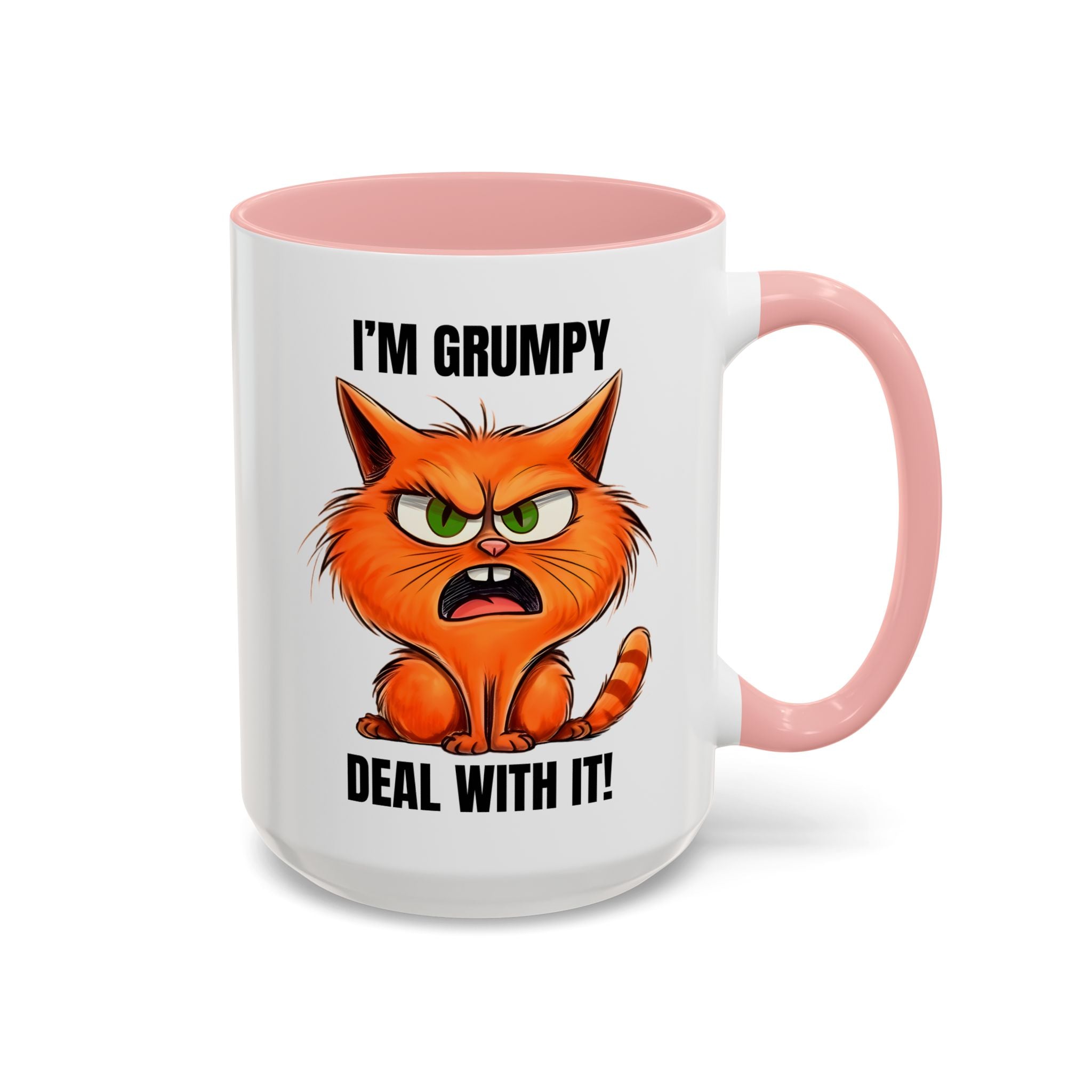 I'm Grumpy Cat Accent Coffee Mug – Funny Cat Gift, 'Deal With It' 11/15oz