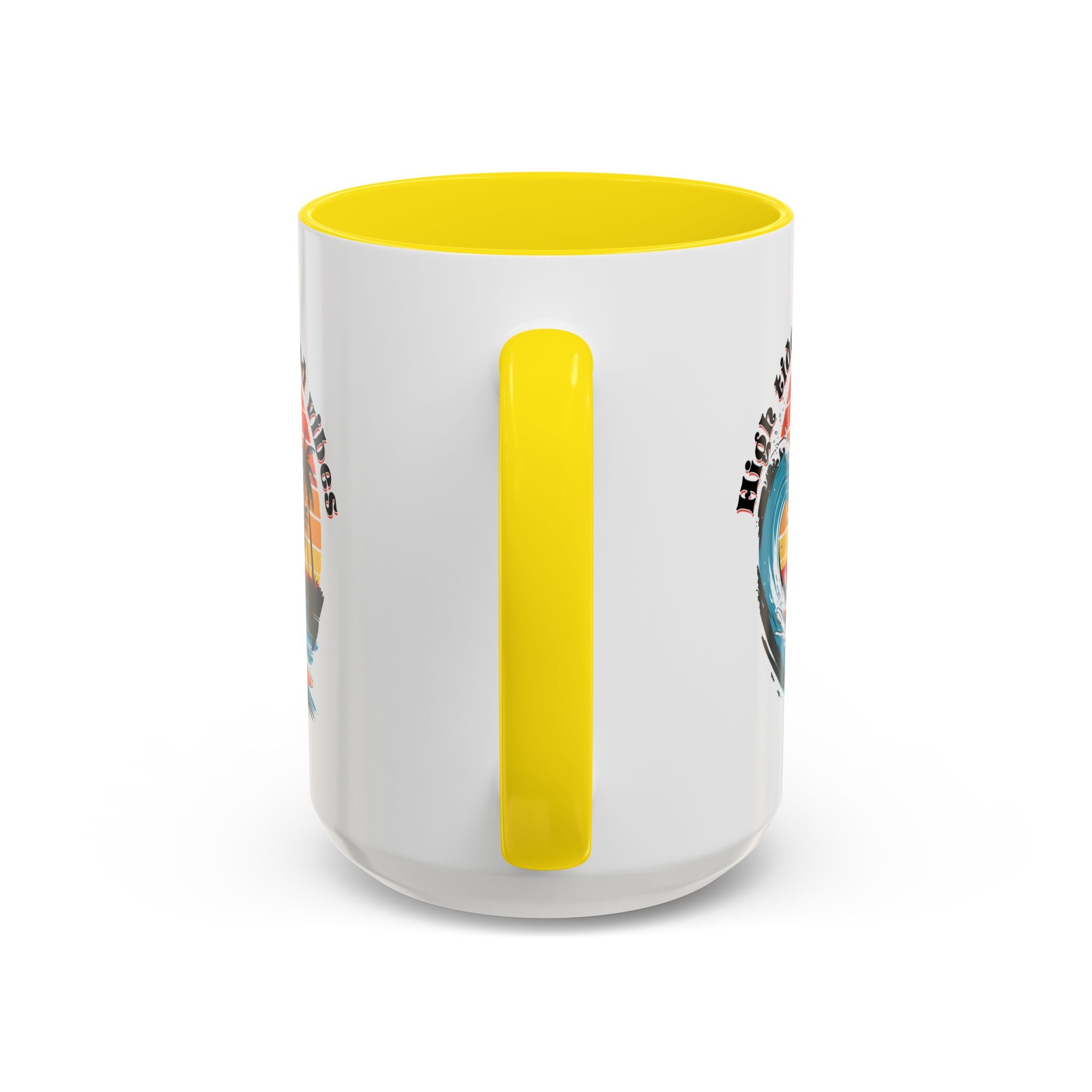 Surfing Cat Coffee Mug - High Tides & Good Vibes - Beach Lover Gift animal lover funny