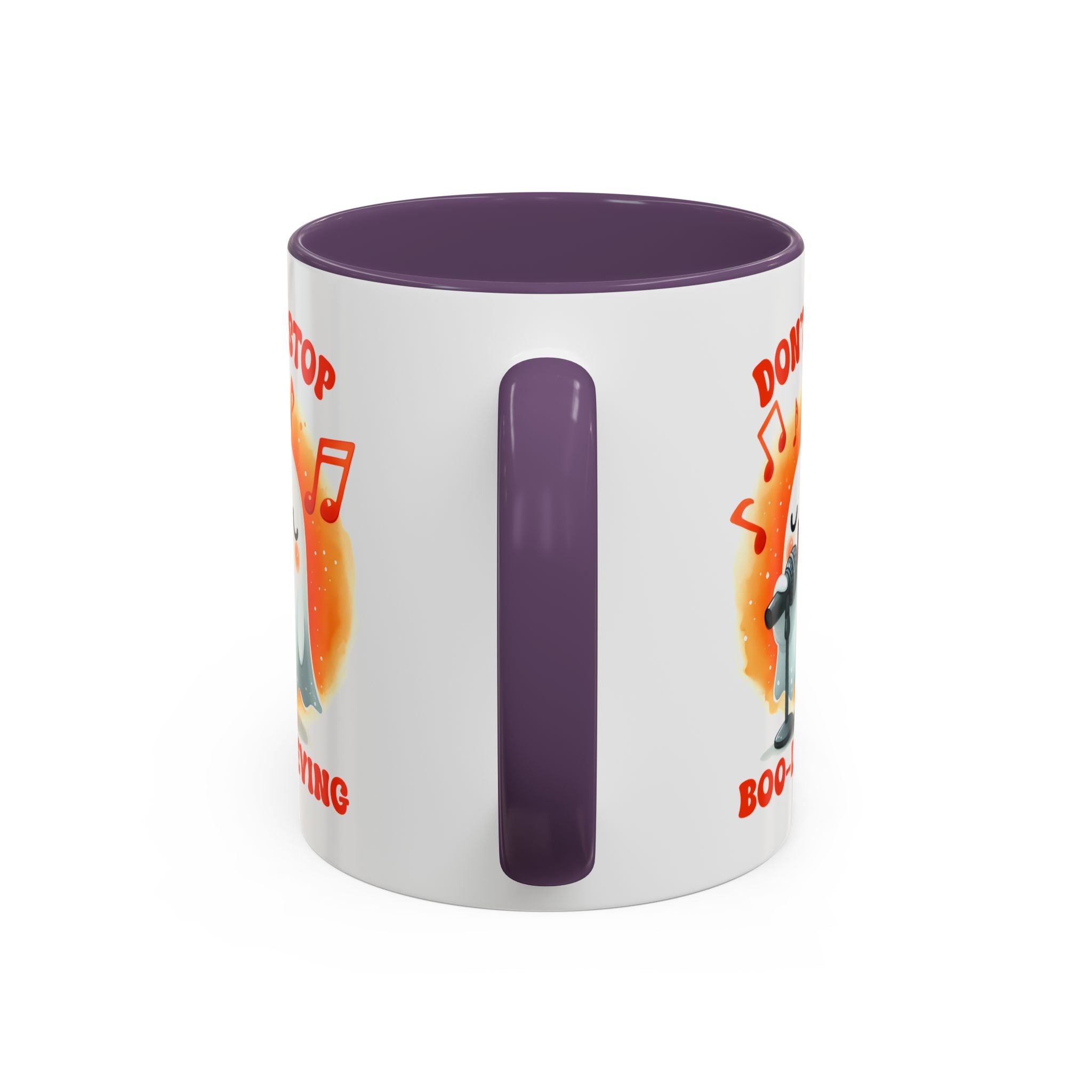 Ghost Coffee Mug, Perfect for Halloween, Fun Gift for Kids & Adults, Don't Stop Boo-lieving Mug, Caffeinated Spirits