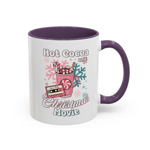Hot Cocoa & Christmas Movie Mug, Cozy Holiday Cup, Winter Gift, Festive Beverage Container, Cute Coffee Mug