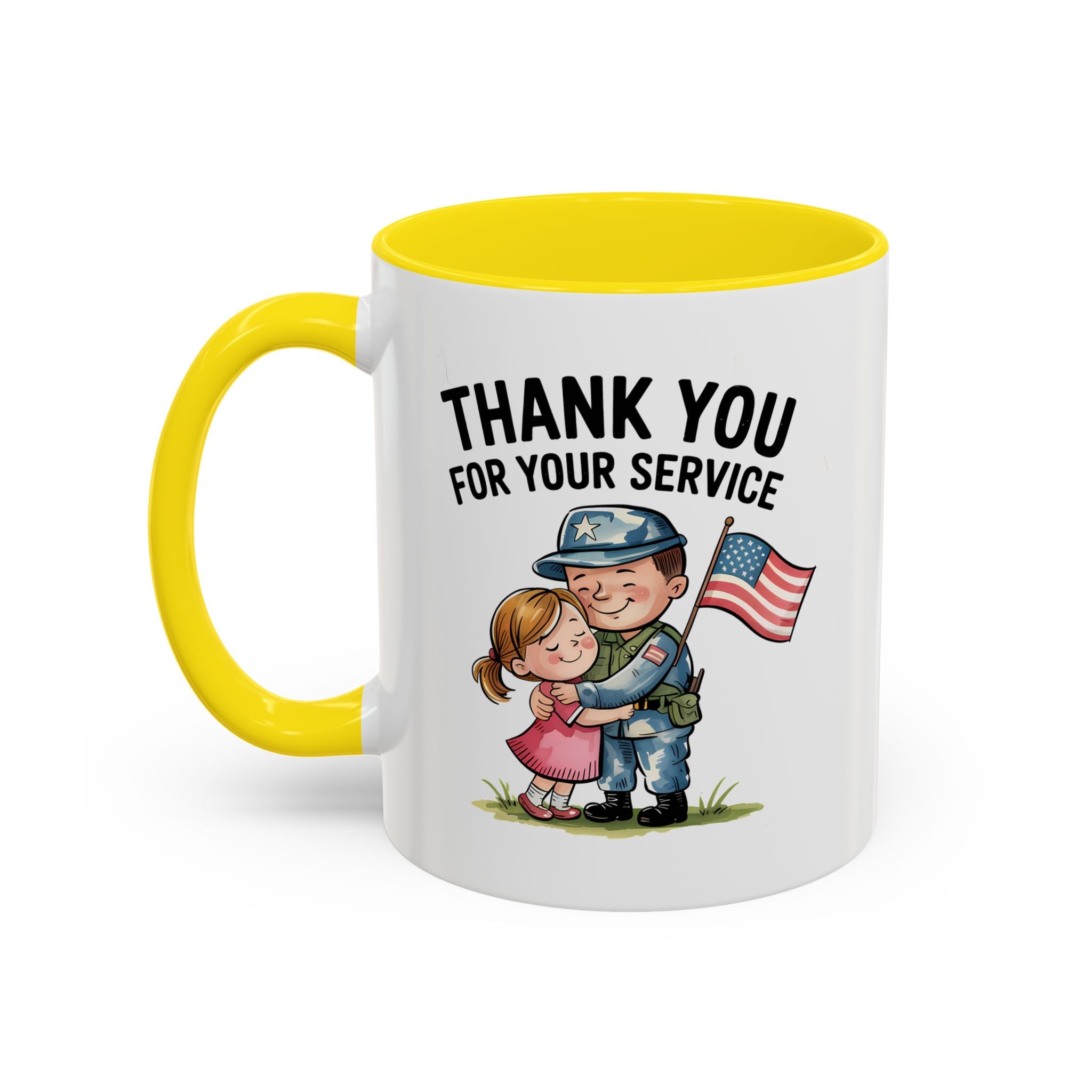 Thank You for Your Service Coffee Mug - 11oz & 15oz Accent Mugs for Veterans Appreciation