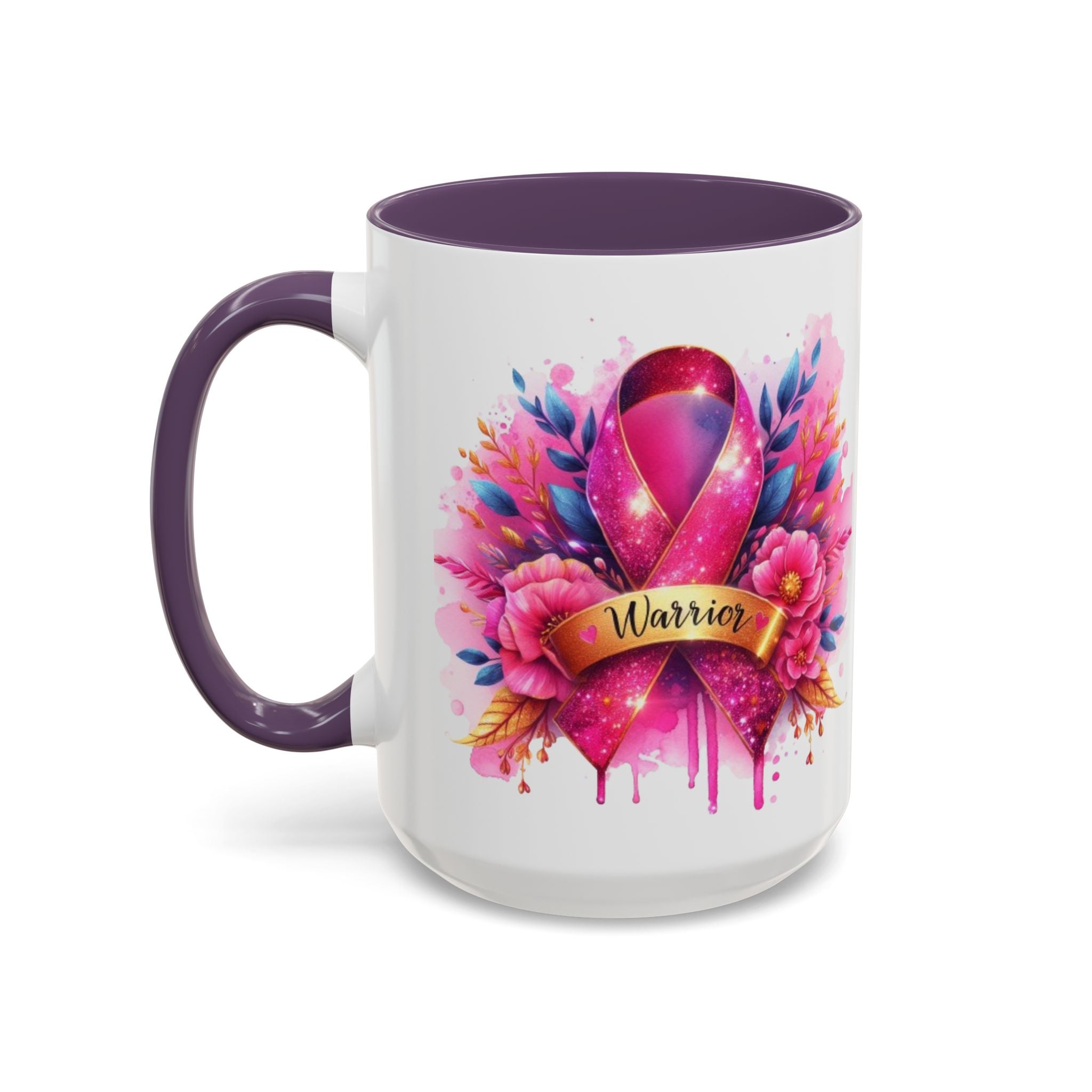Inspirational Warrior Coffee Mug - Floral Design, Encouragement Gift, Cancer Awareness, Motivational Cup, Supportive Drinkware
