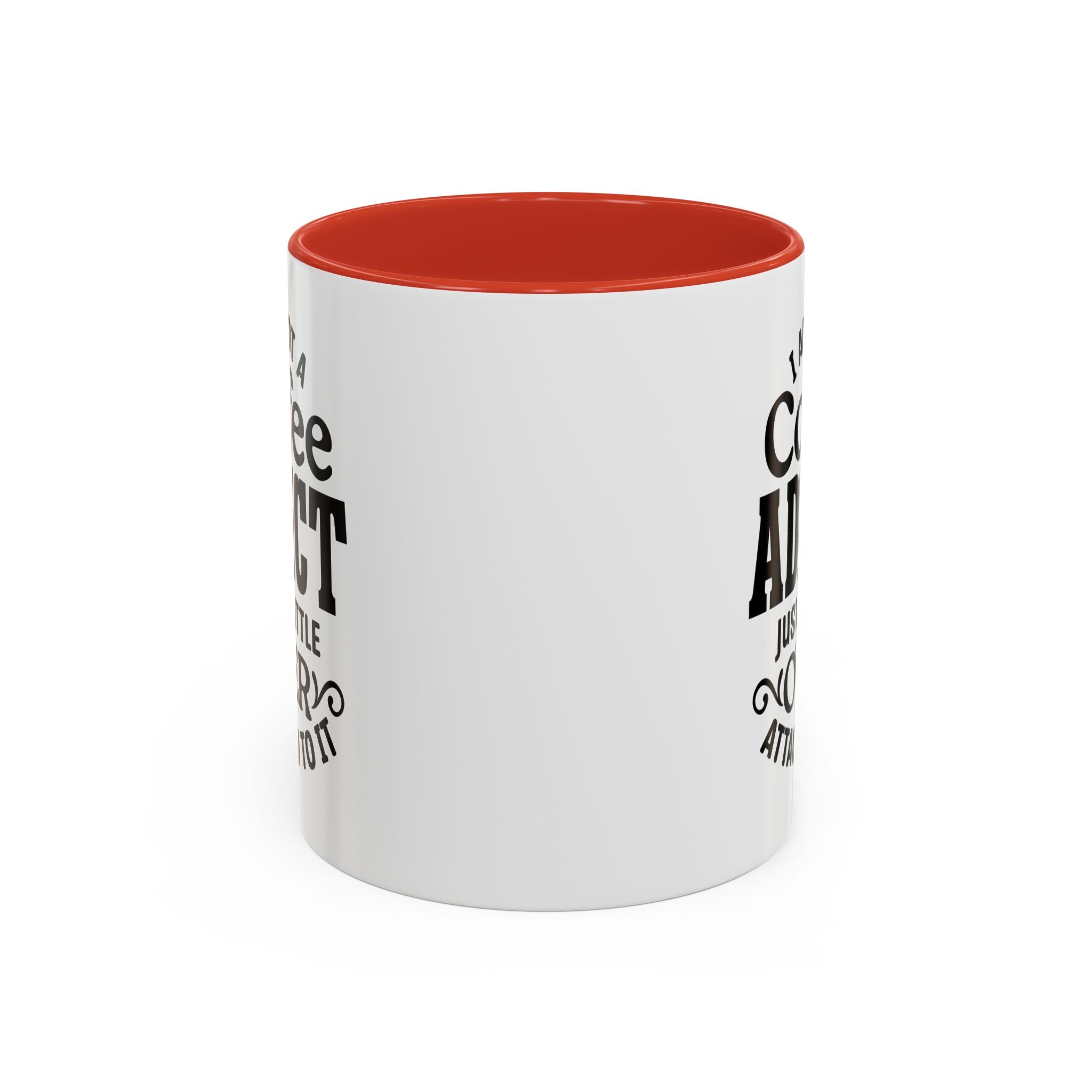 Coffee Addict Mug, Funny Coffee Lover Gift, Black Accent Mug, Warm Beverage Cup, Office Humor Drinkware
