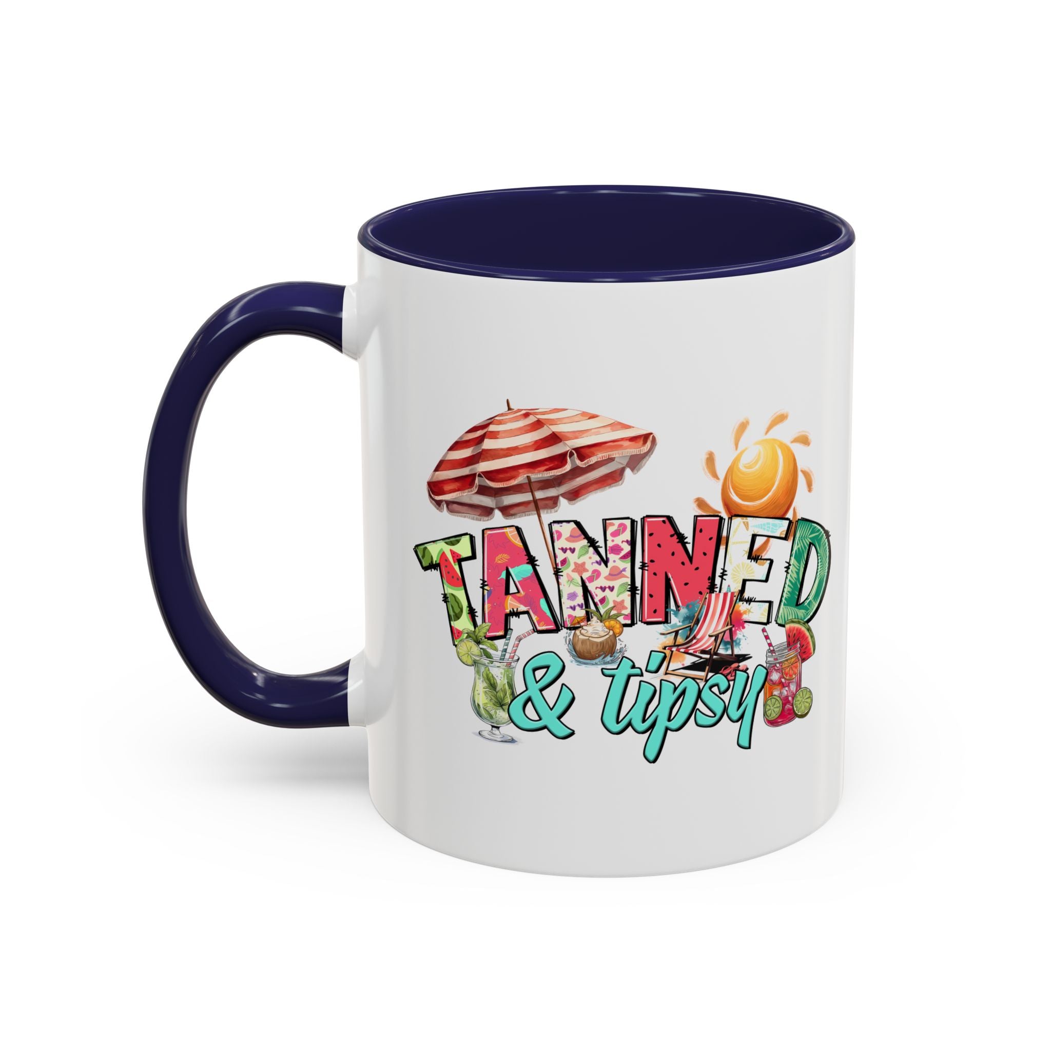 Tanned & Tipsy Accent Coffee Mug - Perfect for Summer Vibes & Beach Lovers party
