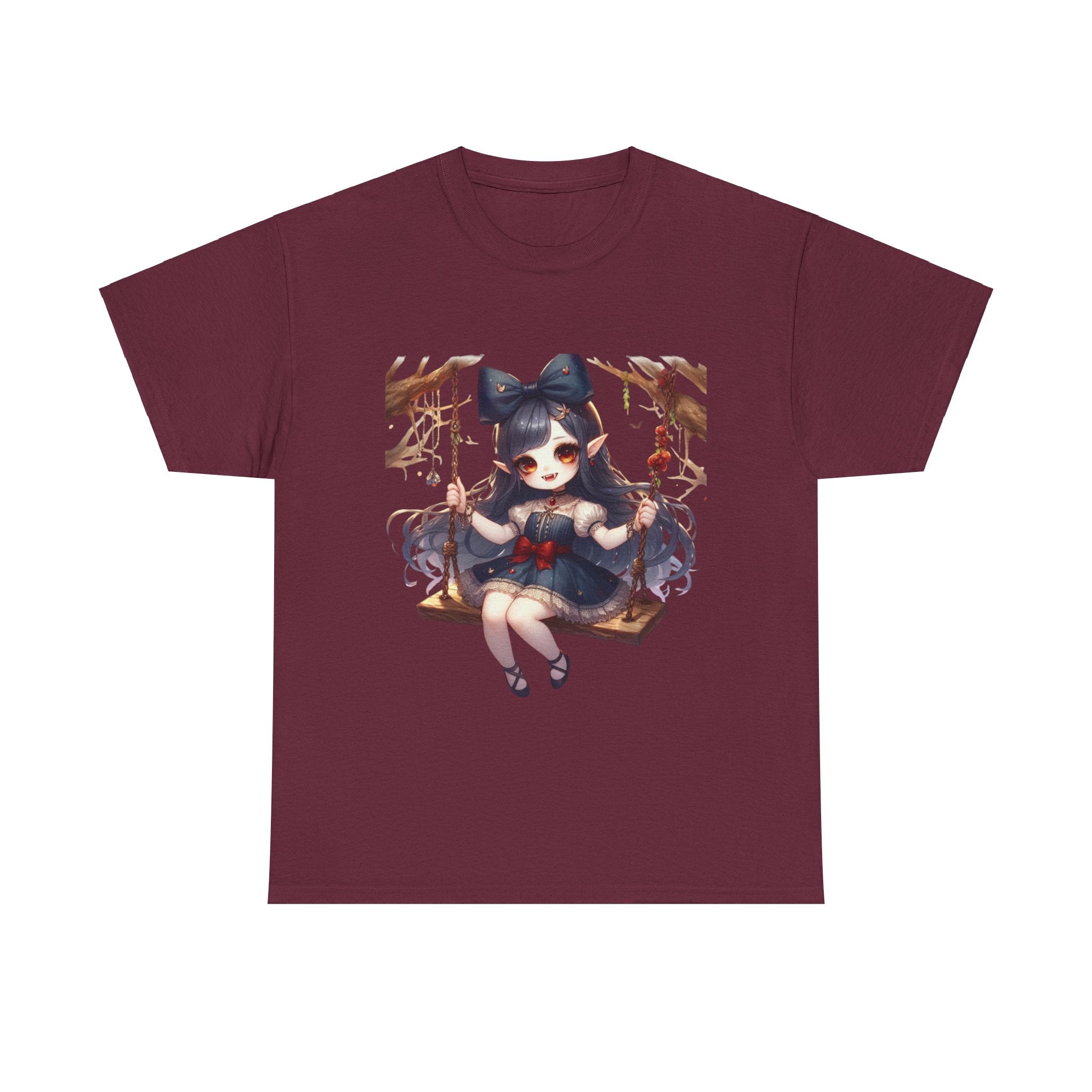 vampire girl on a swing horror Unisex Heavy Cotton Tee men women halloween #23