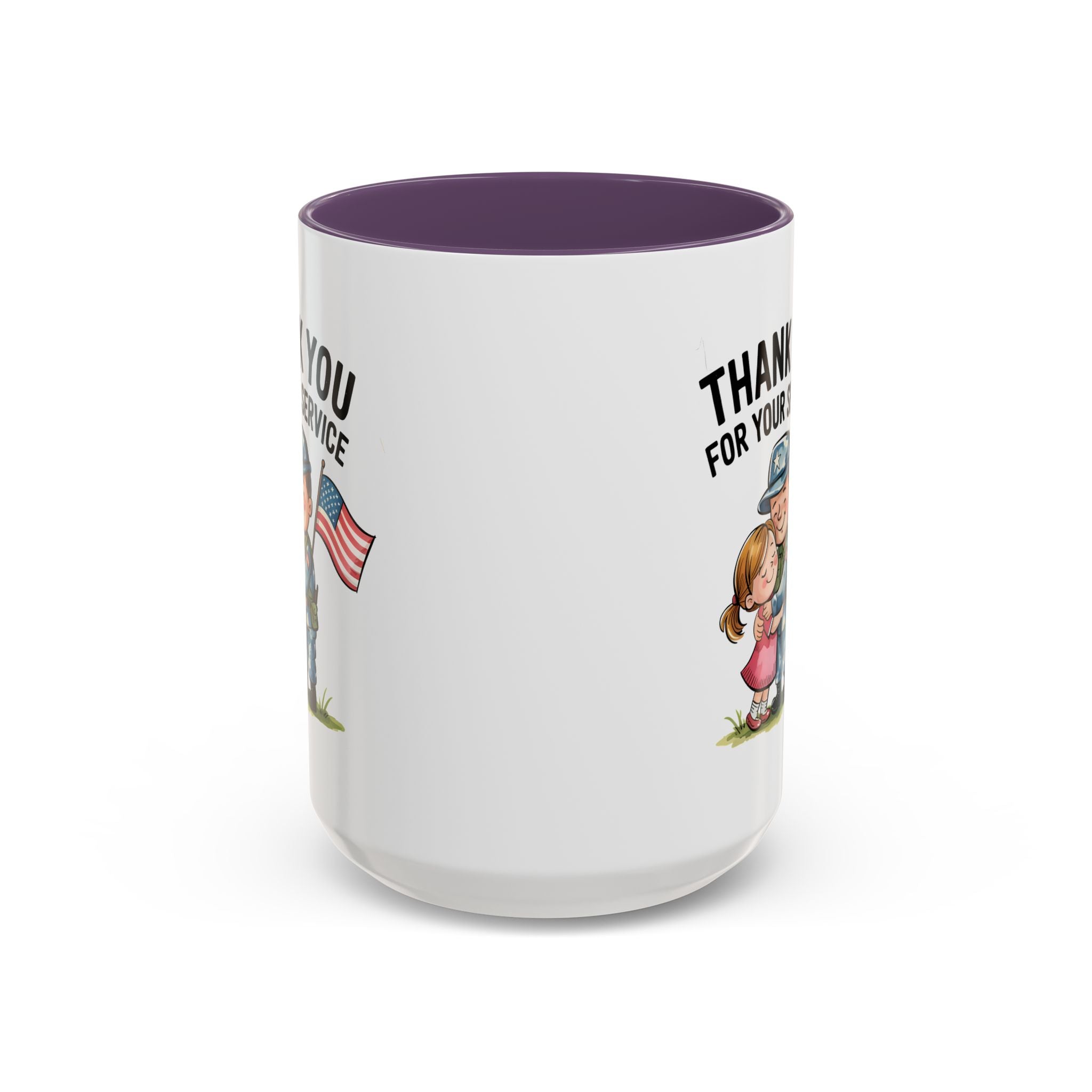 Thank You for Your Service Coffee Mug - 11oz & 15oz Accent Mugs for Veterans Appreciation