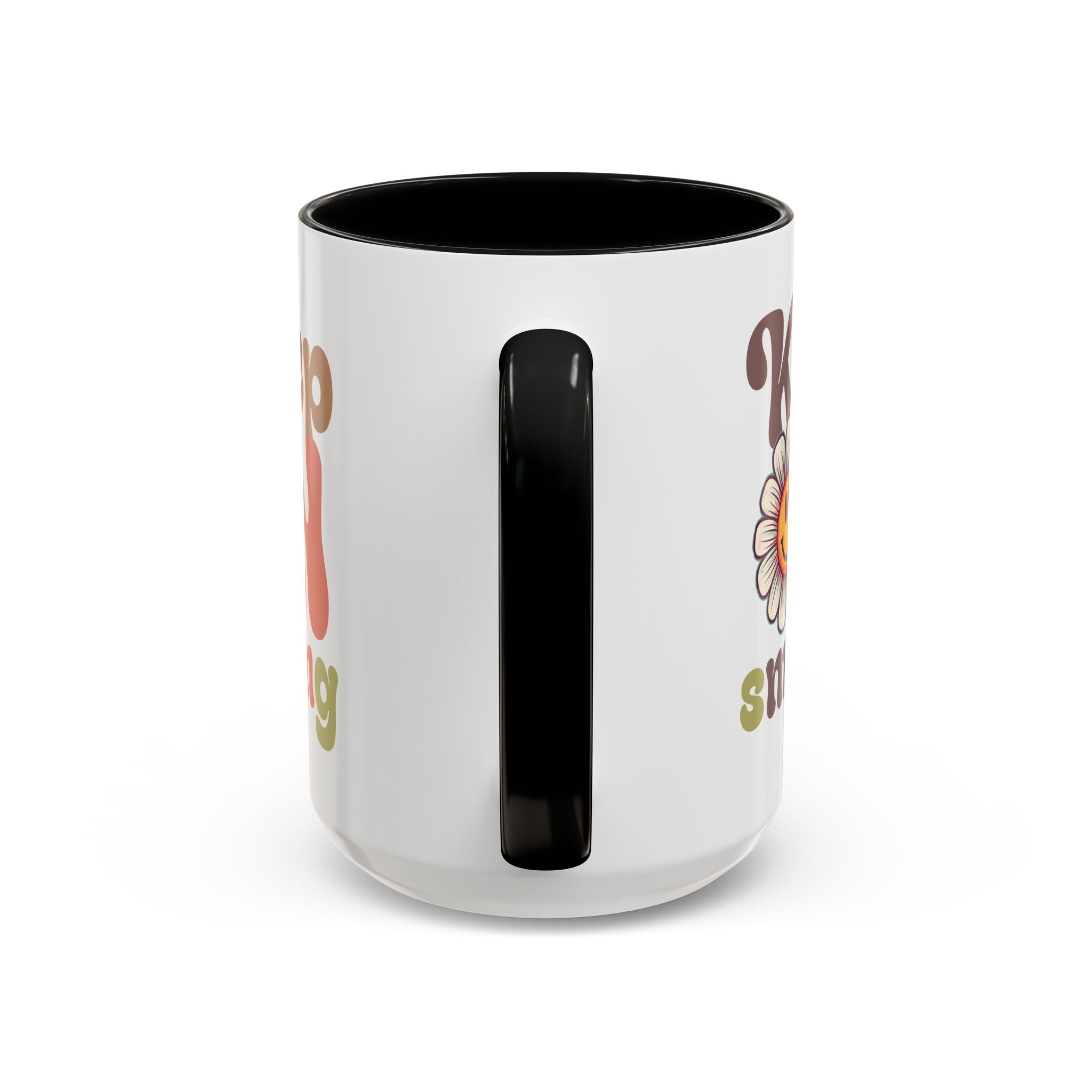 Keep Smiling Floral Coffee Mug - Cheerful 11 & 15oz Accent Mug for Daily Motivation