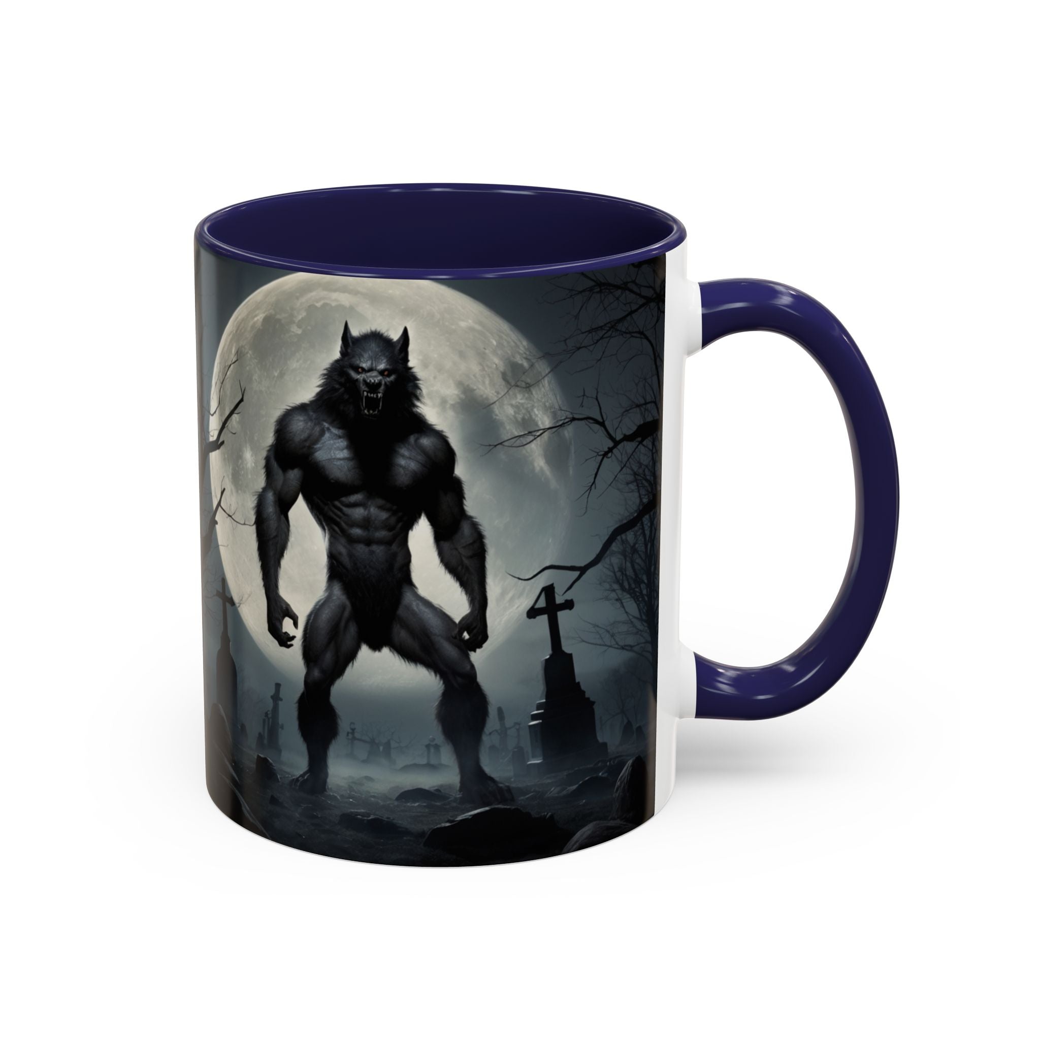 Werewolf Moon Coffee Mug — Gothic Graveyard Accent Mug (11/15oz) fantasy