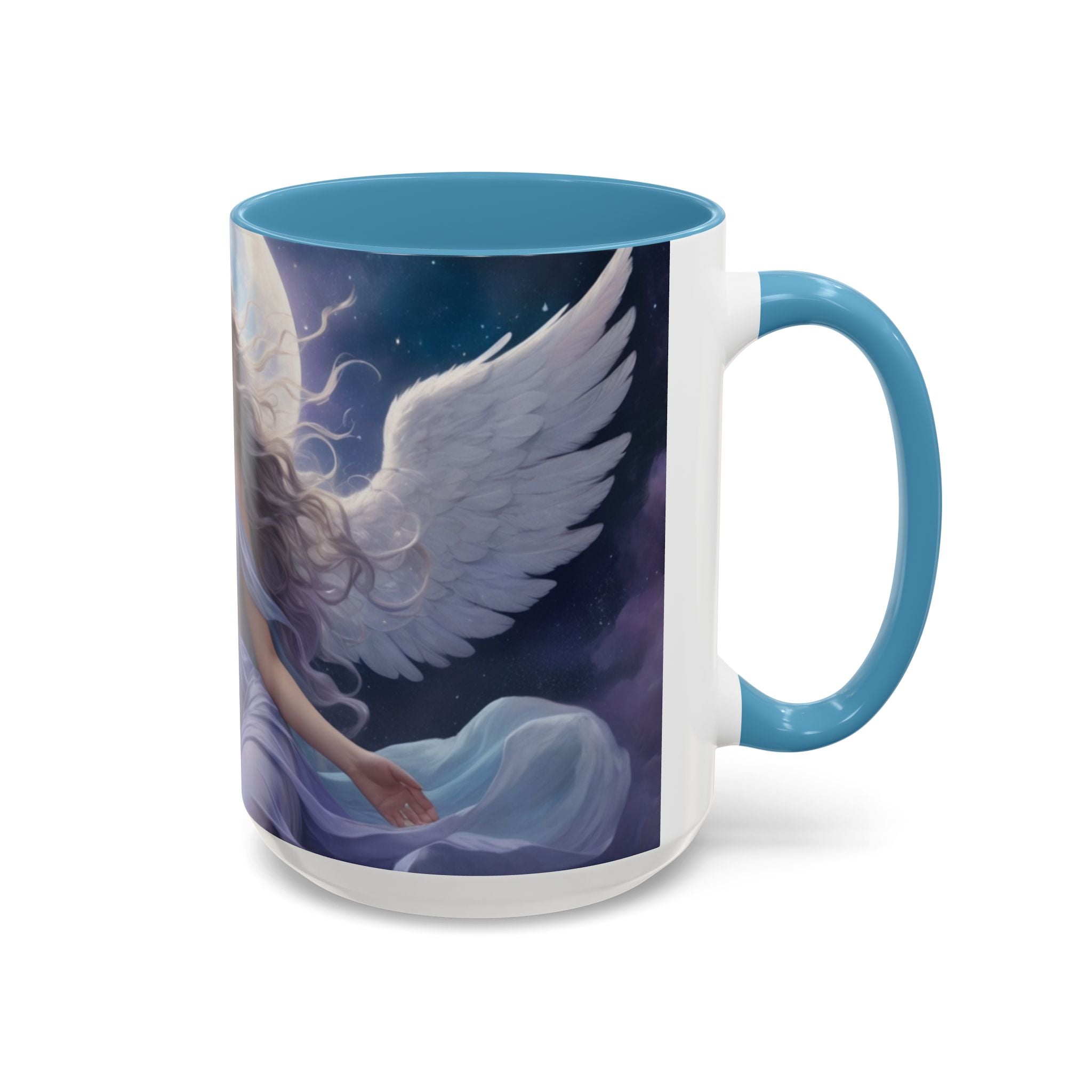 Celestial Angel Accent Coffee Mug - 11 & 15oz, Ethereal Design for Dreamy Coffee Lovers fantasy