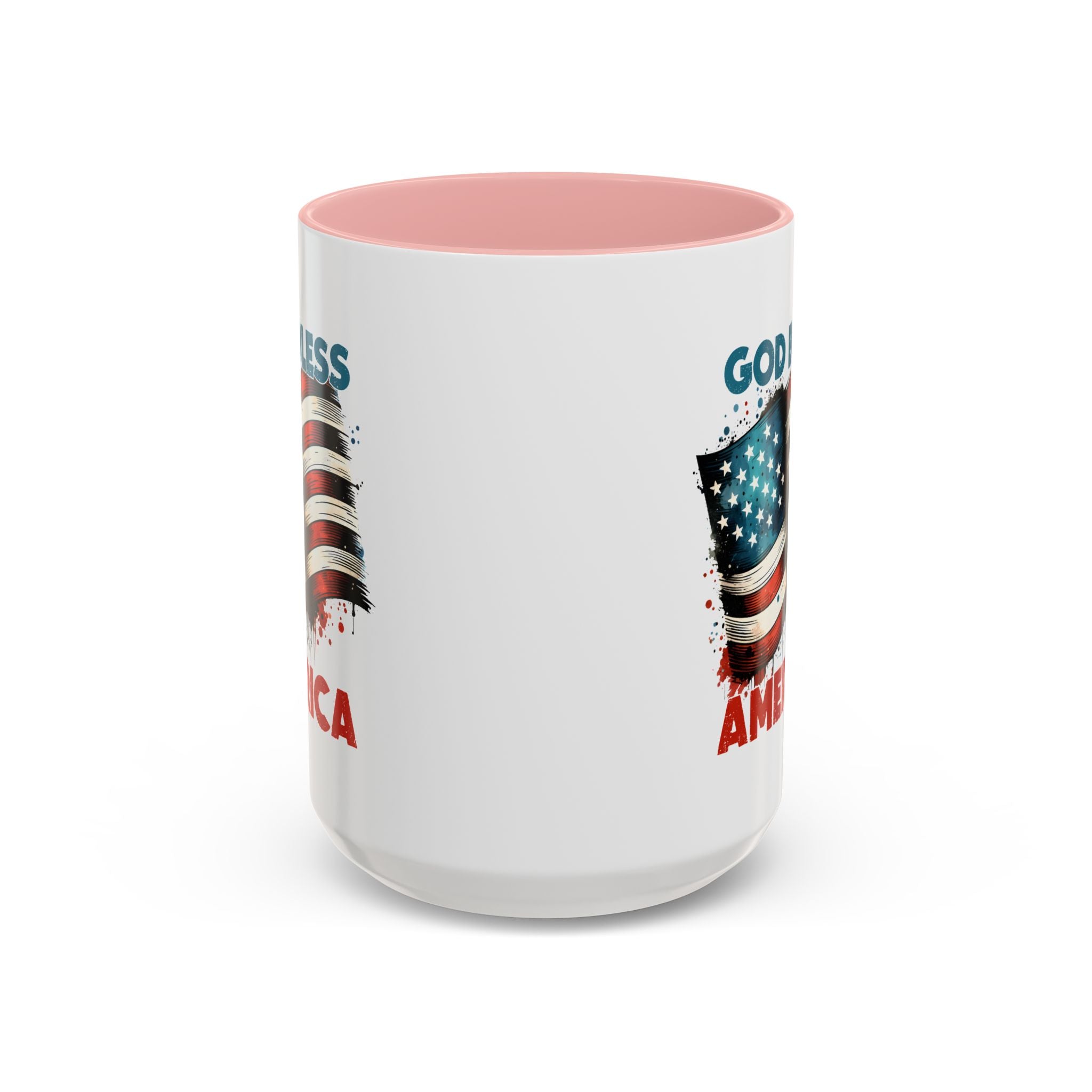 Americana Accent Coffee Mug - God Bless America Design (11oz, 15oz) USA flag