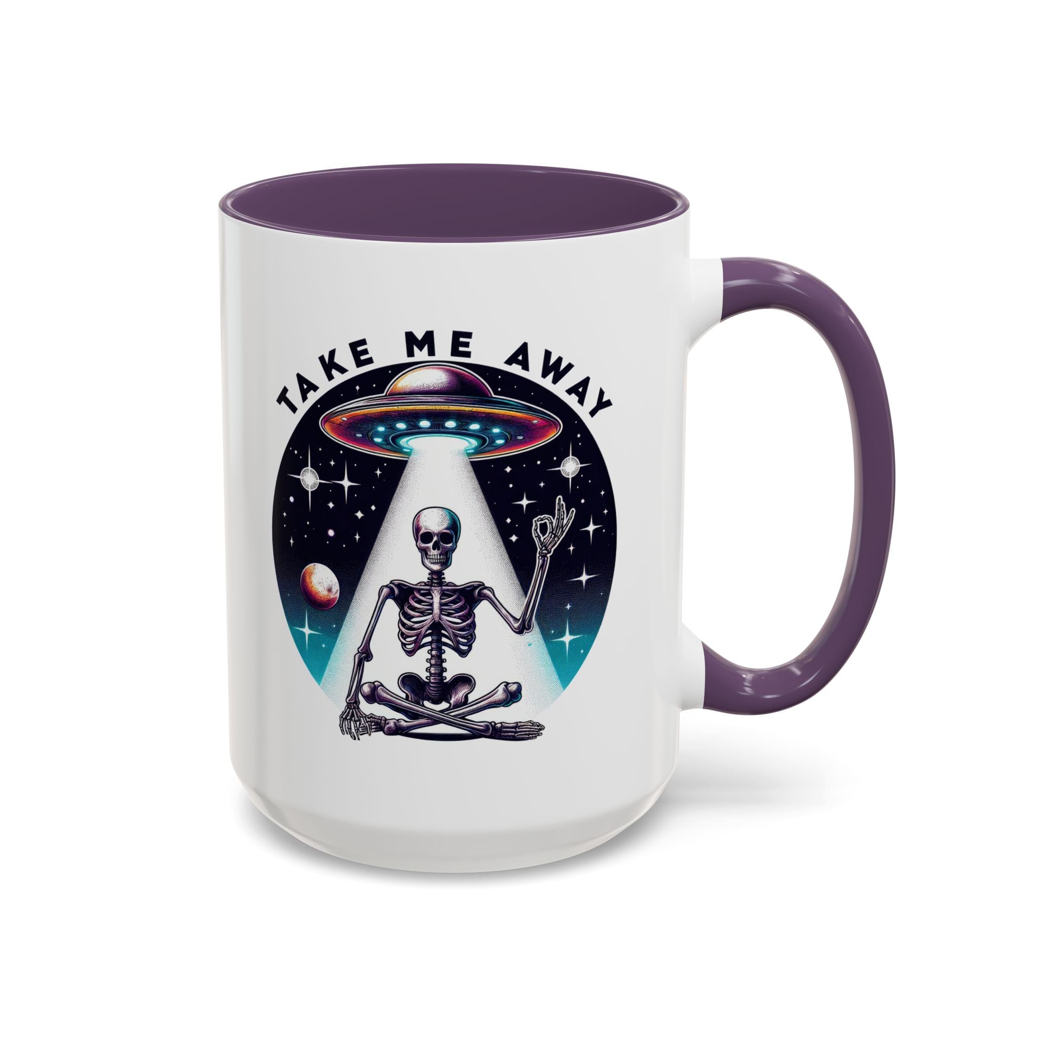 Galactic Skeleton Coffee Mug, Take Me Away Mug, Space-Themed Mug, Unique Gift for alien Lovers, Sci-Fi Cafe Mug