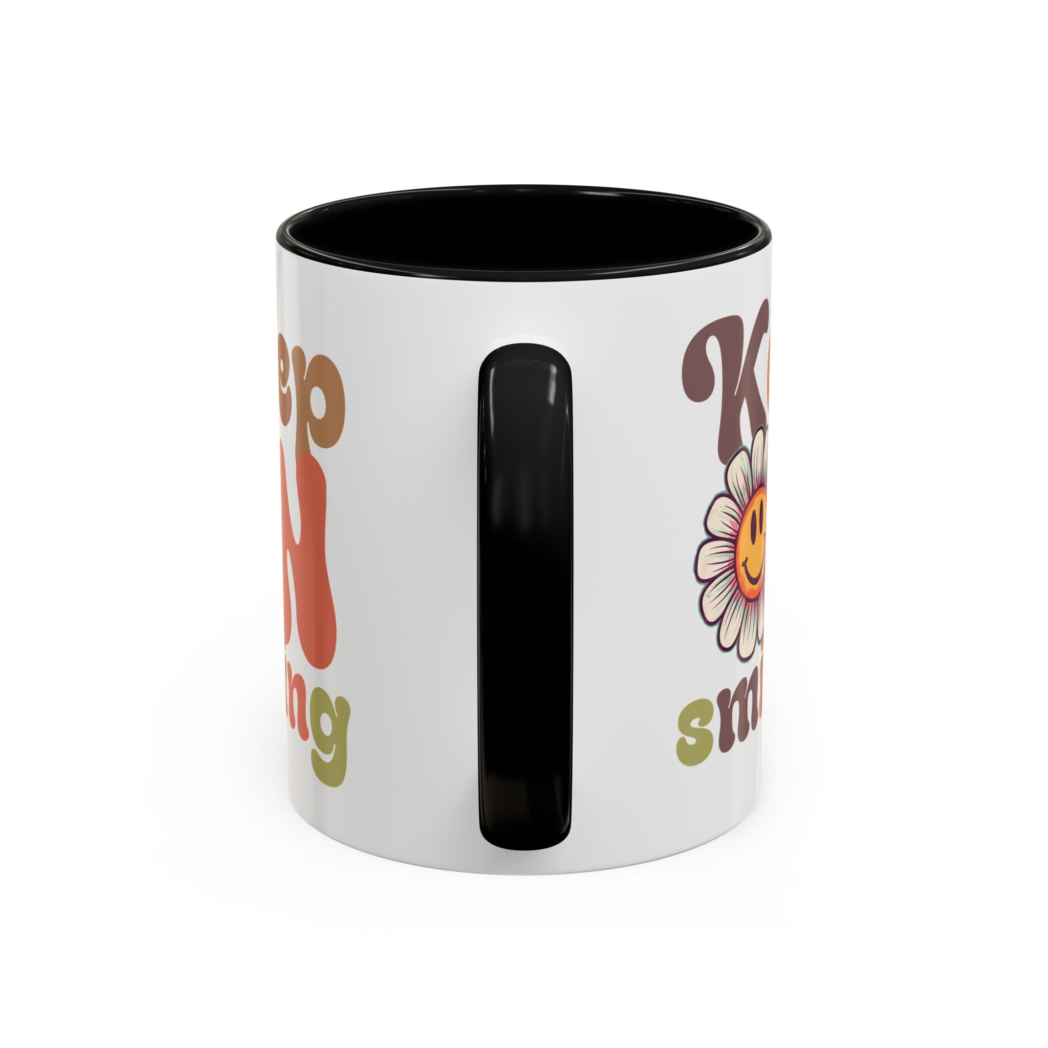 Keep Smiling Floral Coffee Mug - Cheerful 11 & 15oz Accent Mug for Daily Motivation