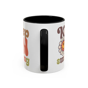 Keep Smiling Floral Coffee Mug - Cheerful 11 & 15oz Accent Mug for Daily Motivation