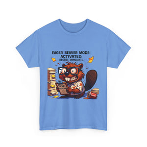Eager Beaver Unisex Tee: Fun Gift for Book Lovers, Cozy Casual Wear, Quirky Graphic Tee, Perfect for Reading Festivals, Birthday Gift