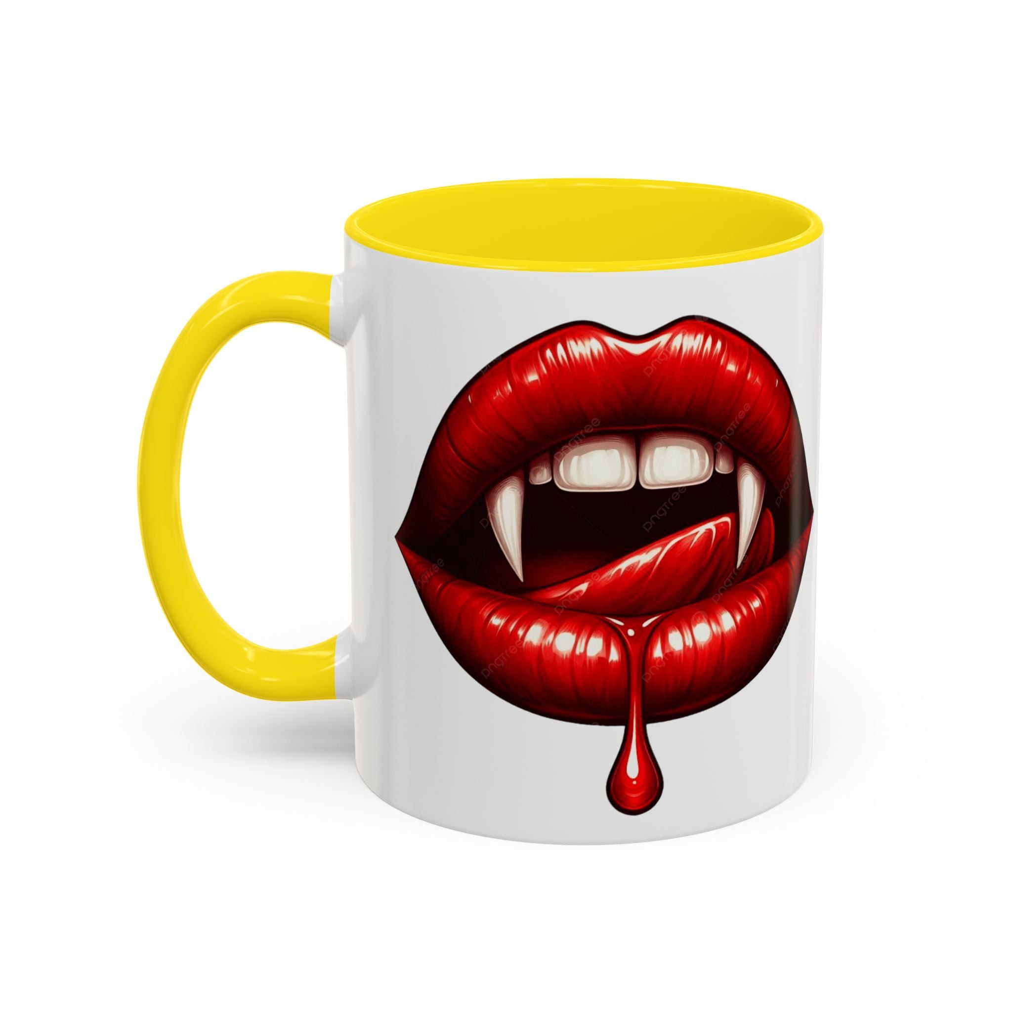 Vampire Kiss Coffee Mug - 11oz & 15oz gothic dripping blood horror art