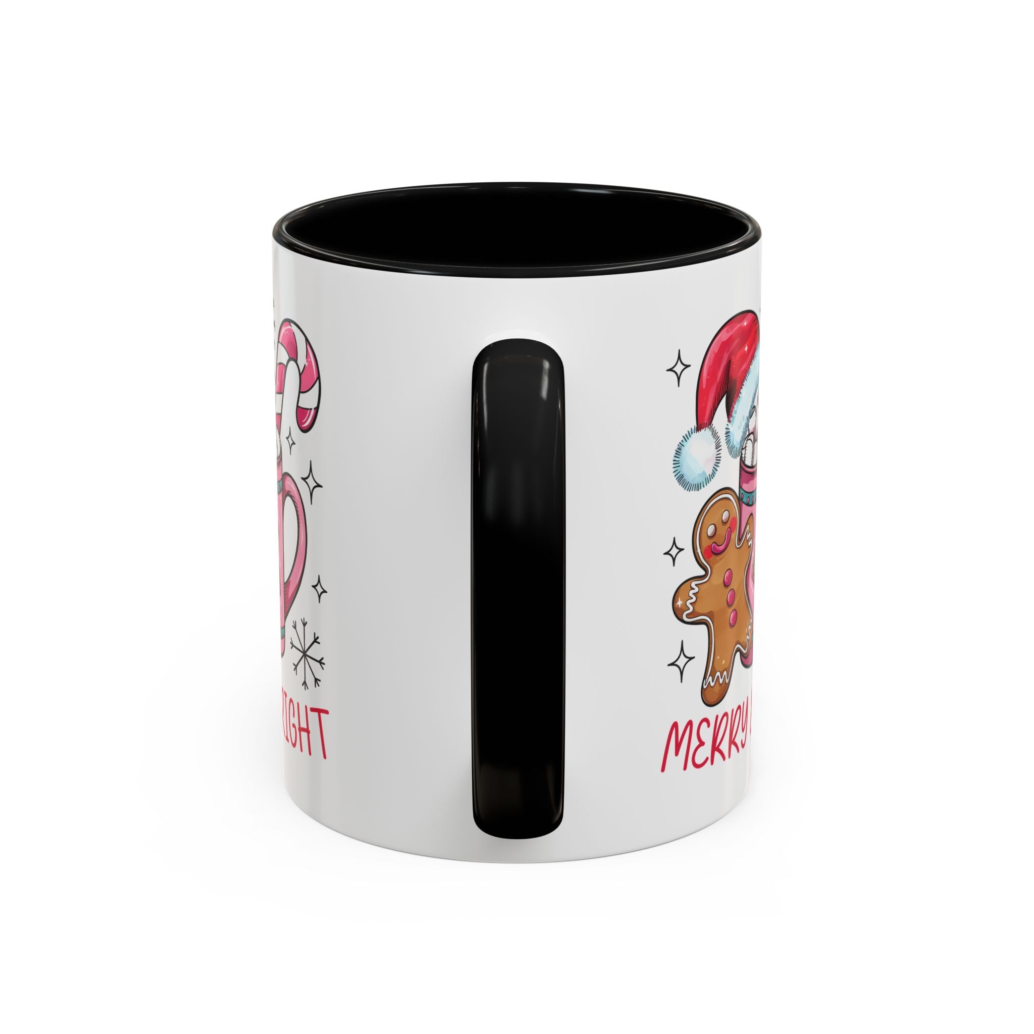 Festive Gingerbread Coffee Mug, Christmas Gift, Holiday Coffee Cup, Merry & Bright Mug, Winter Mug, Hot Chocolate Holder