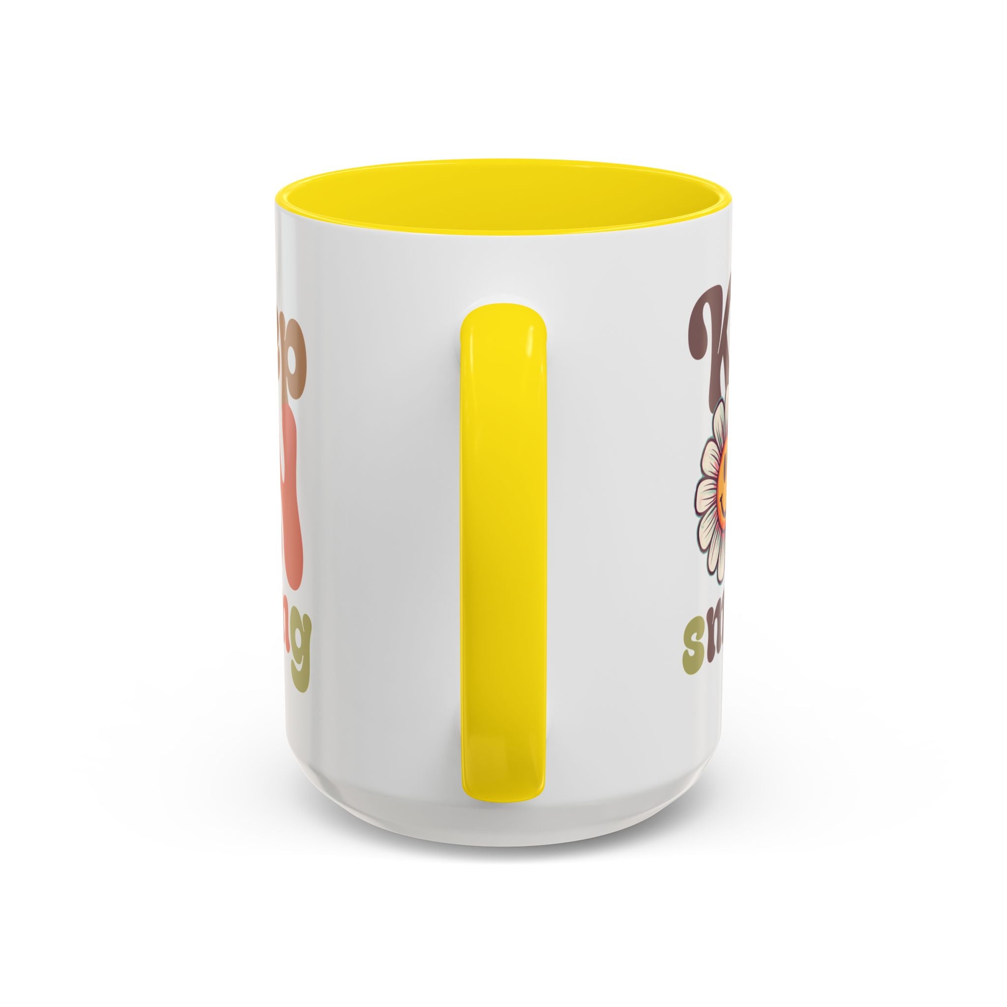 Keep Smiling Floral Coffee Mug - Cheerful 11 & 15oz Accent Mug for Daily Motivation