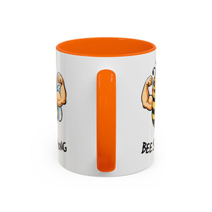 Bee Strong Accent Coffee Mug - Motivational Mug for Strength and mental health