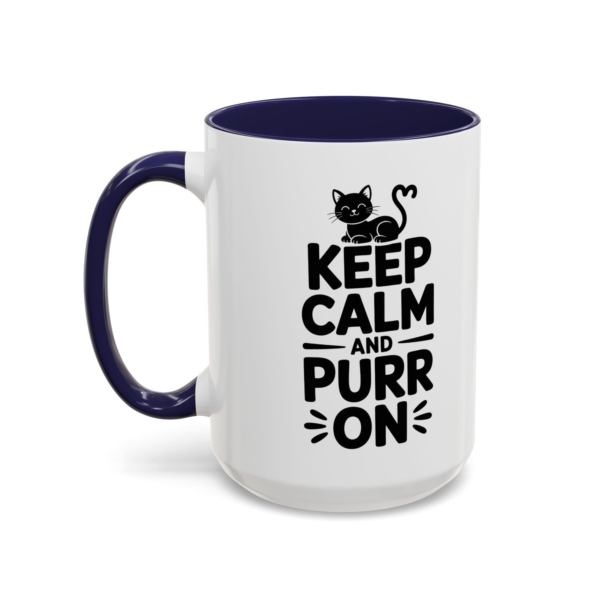 cat Keep Calm and Purr On Coffee Mug animal lover kitten