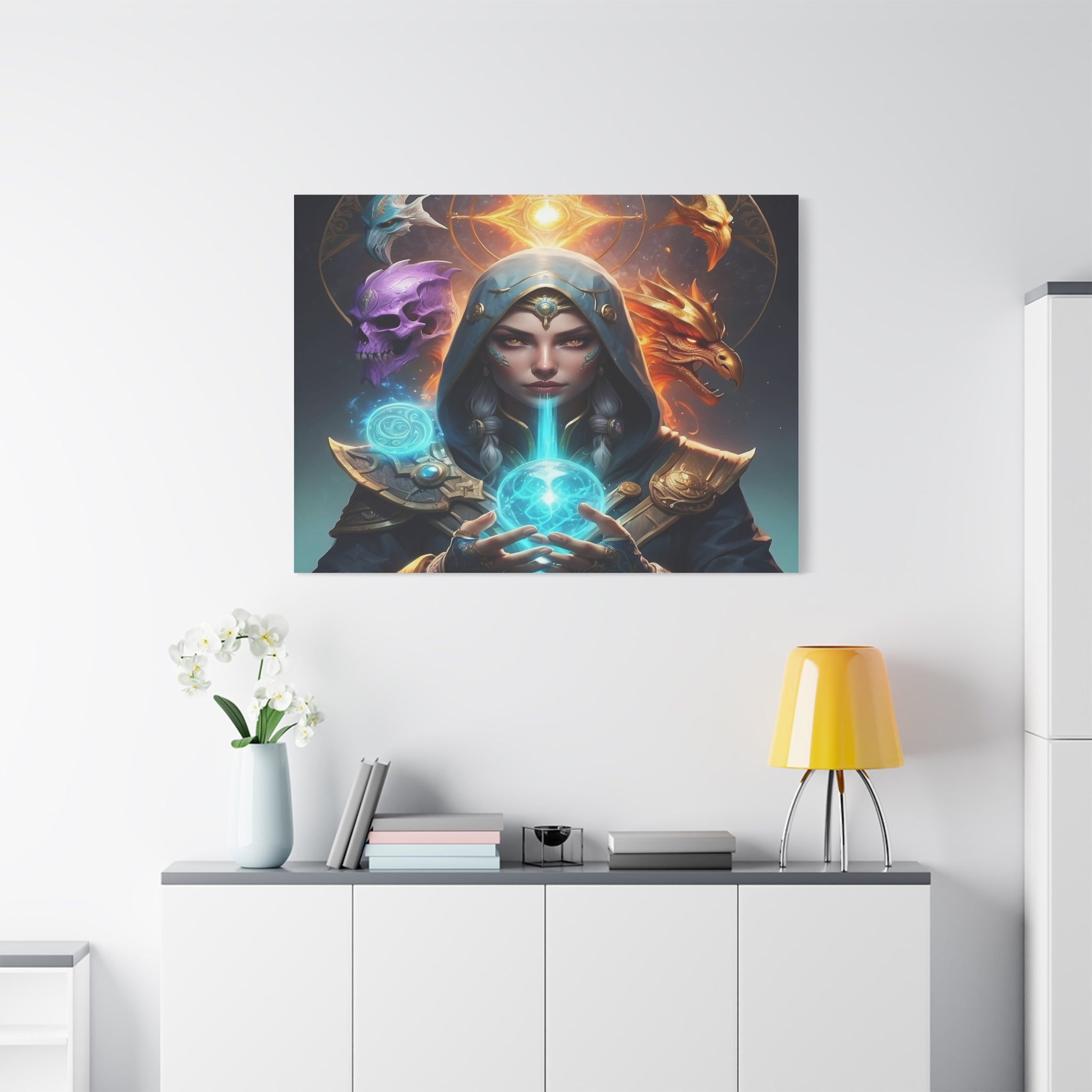 Mystical Sorceress Canvas Artwork - Fantasy Wall Decor