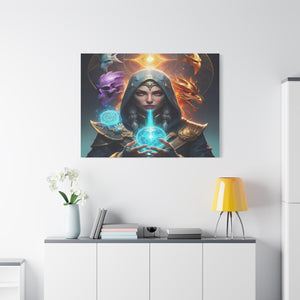 Mystical Sorceress Canvas Artwork - Fantasy Wall Decor