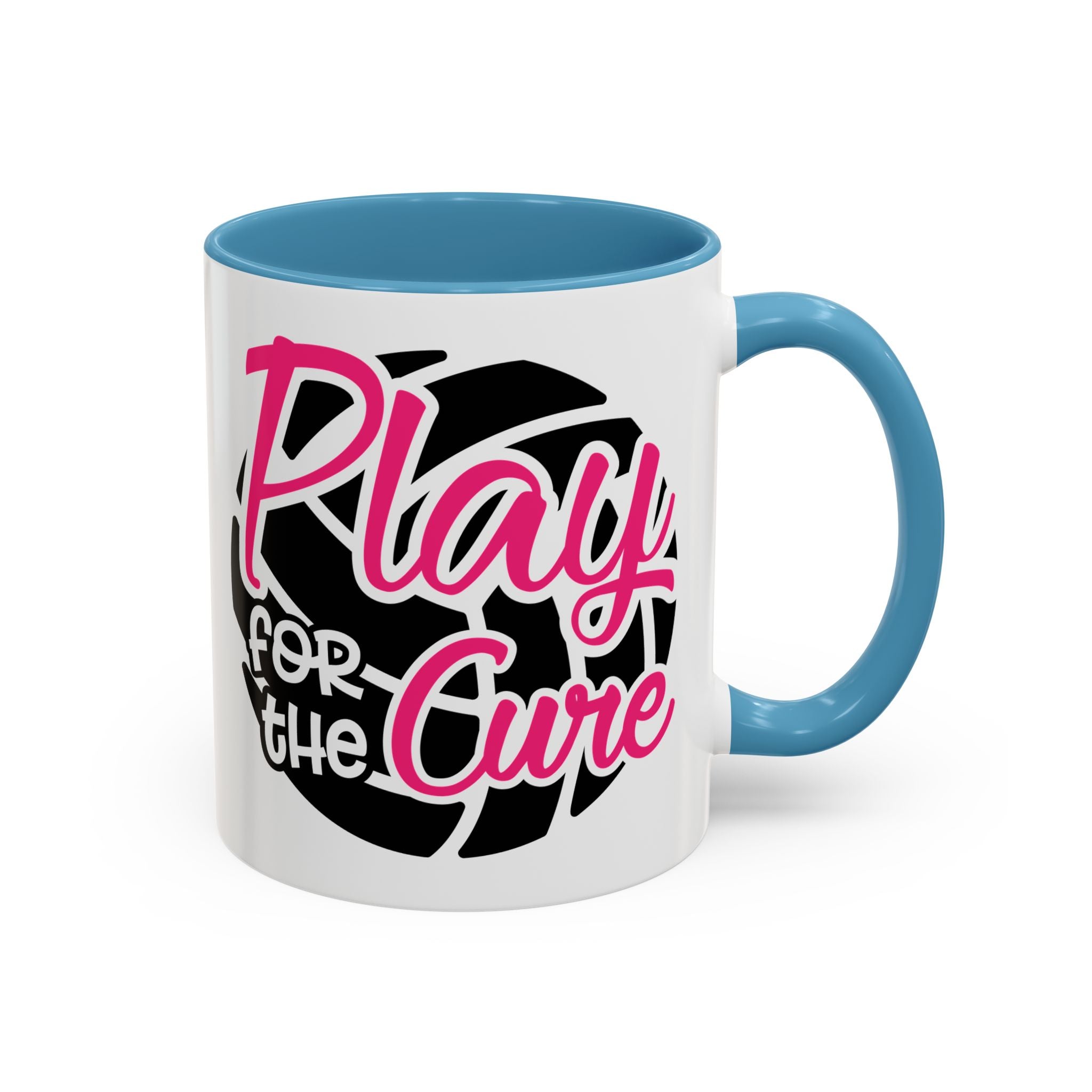 Volleyball  Coffee Mug, Play for the Cure Cup, Sports Gift , Athletes, Cancer Awareness, Inspirational Mug