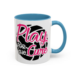 Volleyball  Coffee Mug, Play for the Cure Cup, Sports Gift , Athletes, Cancer Awareness, Inspirational Mug