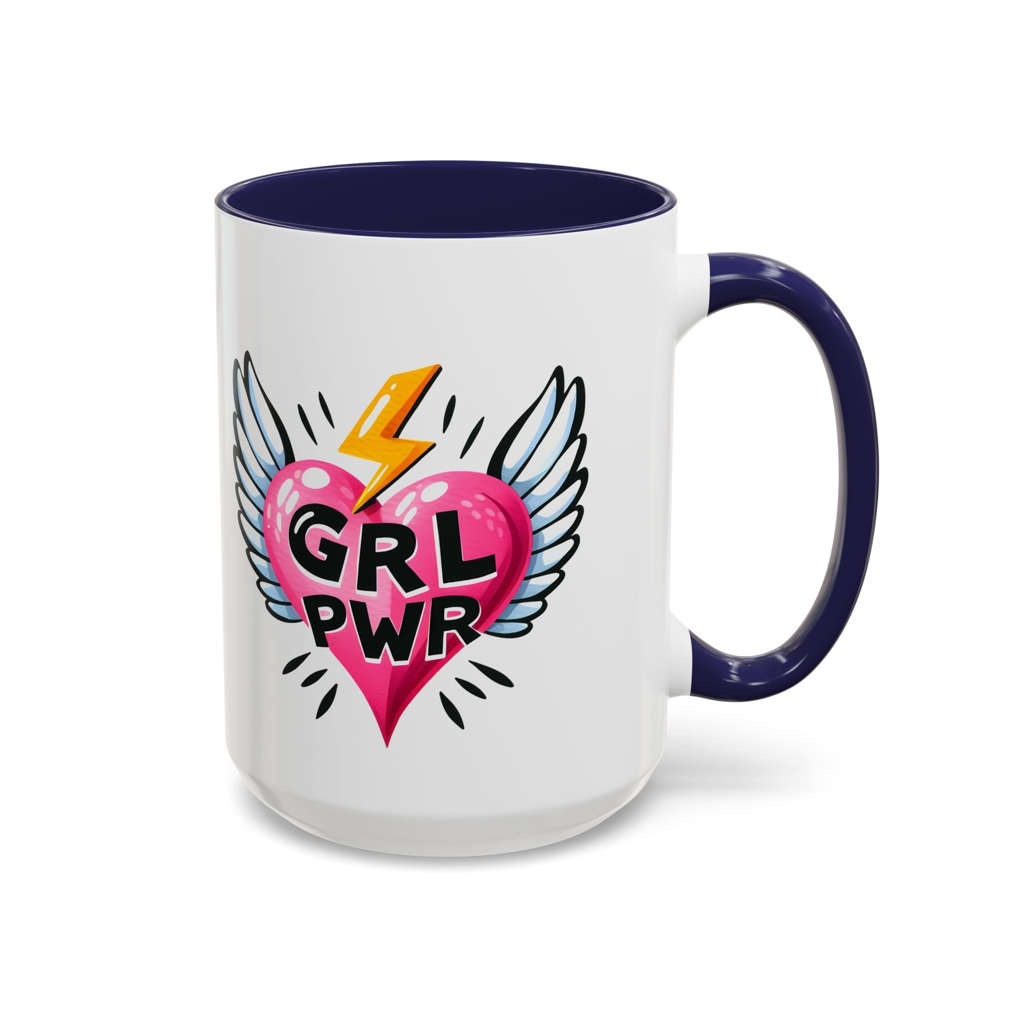 Empowering Heart Coffee Mug | Inspirational Gift for Women, GRL PWR Mug, Cute Kitchen Decor, Unique Friendship Gift, Motivational Coffee Cup