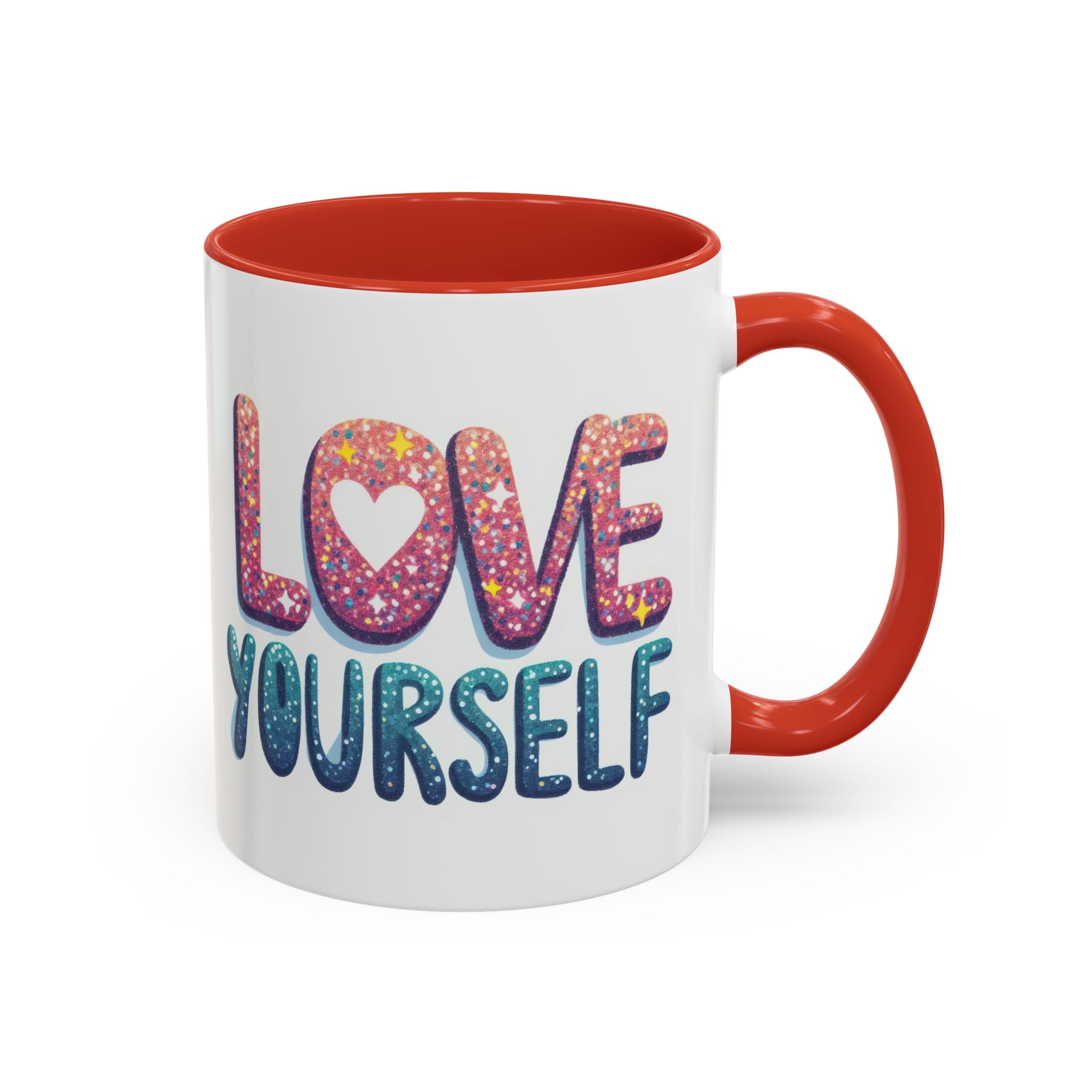 Love Yourself Accent Coffee Mug — Inspirational Self-Love Ceramic Mug (11/15oz)