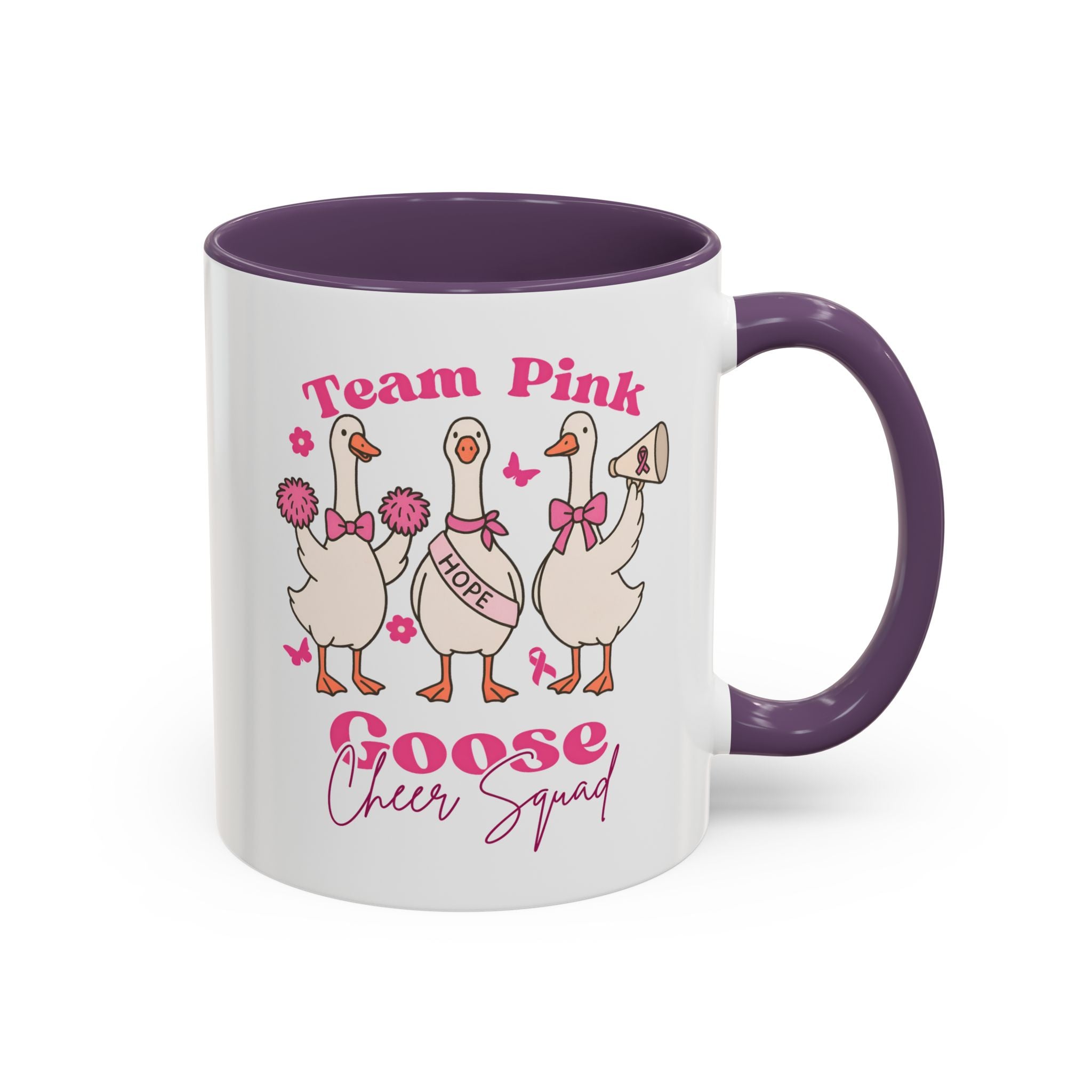 cancer awareness Team Pink Goose Cheer Squad Coffee Mug - Cute Animal Mug for Fun Gifts,   Home Decor/Office Use