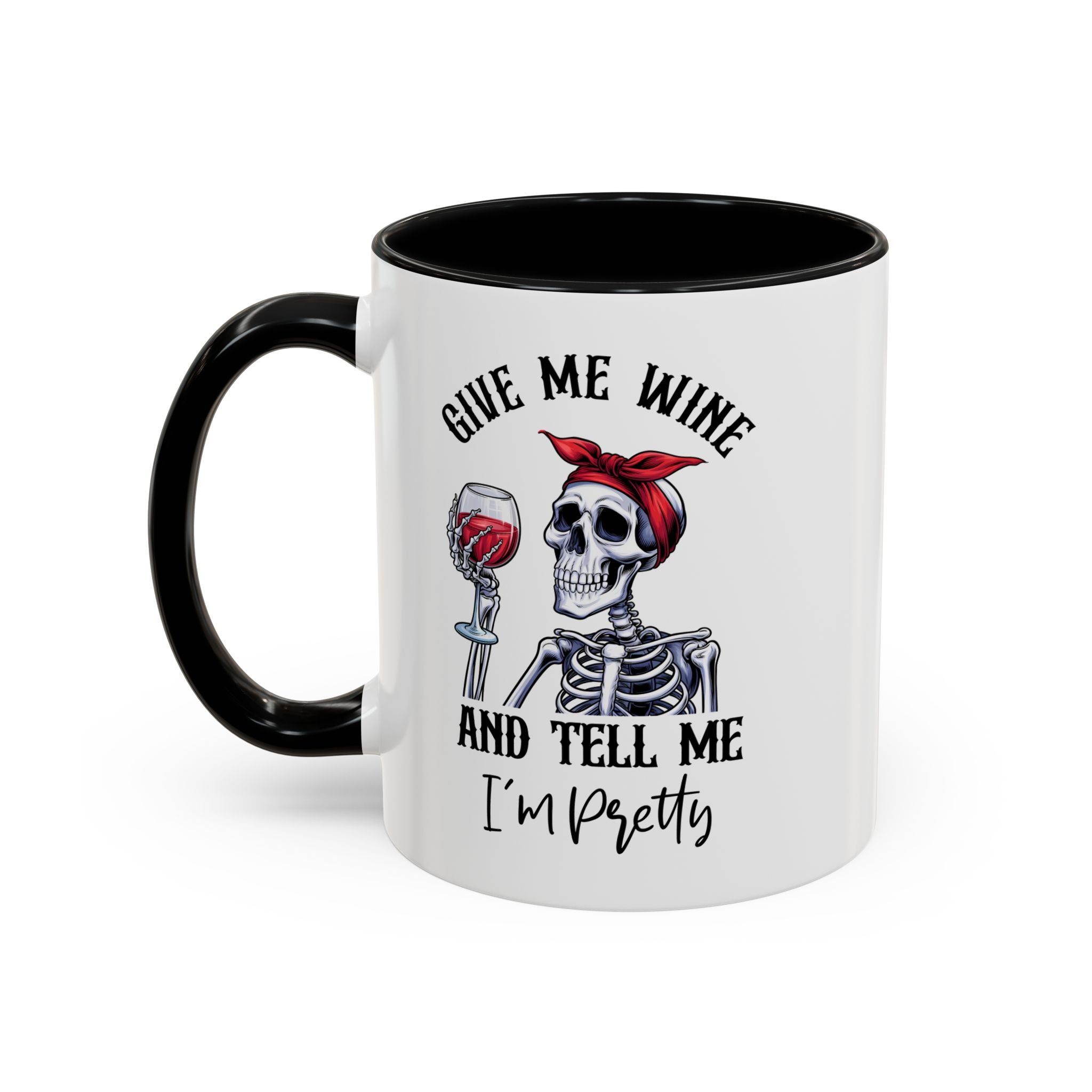 Skeleton Wine Coffee Mug, Funny Gift for Wine Lovers, Halloween Decor, Office Coffee Cup, Unique Skeleton Mug