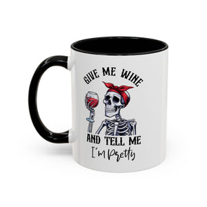 Skeleton Wine Coffee Mug, Funny Gift for Wine Lovers, Halloween Decor, Office Coffee Cup, Unique Skeleton Mug
