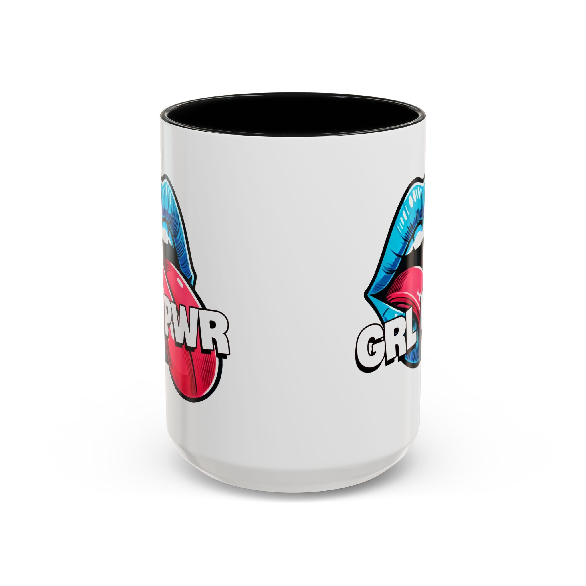 GRL PWR Accent Coffee Mug - Bold Fun Design for Empowerment, Great Gift for Friends, Coffee Lovers, Birthdays, and Celebrations