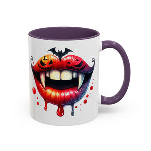 Halloween Vampire Coffee Mug, Spooky Drinkware, Goth Kitchen Decor, Pumpkin Mug, Horror Lover Gift