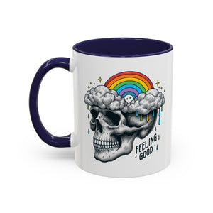 Skull Rainbow Coffee Mug, Unique Gift for Coffee Lovers, Halloween Decor, Daily Motivation Mug, Fun Skull Design