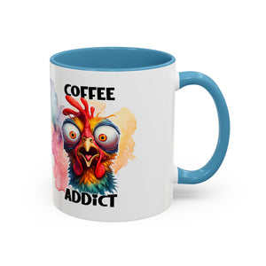 Coffee Addict Mug, Funny Coffee Lover Gift, Unique Kitchen Decor, Quirky Morning Brew Cup, Perfect for Birthdays & Holidays