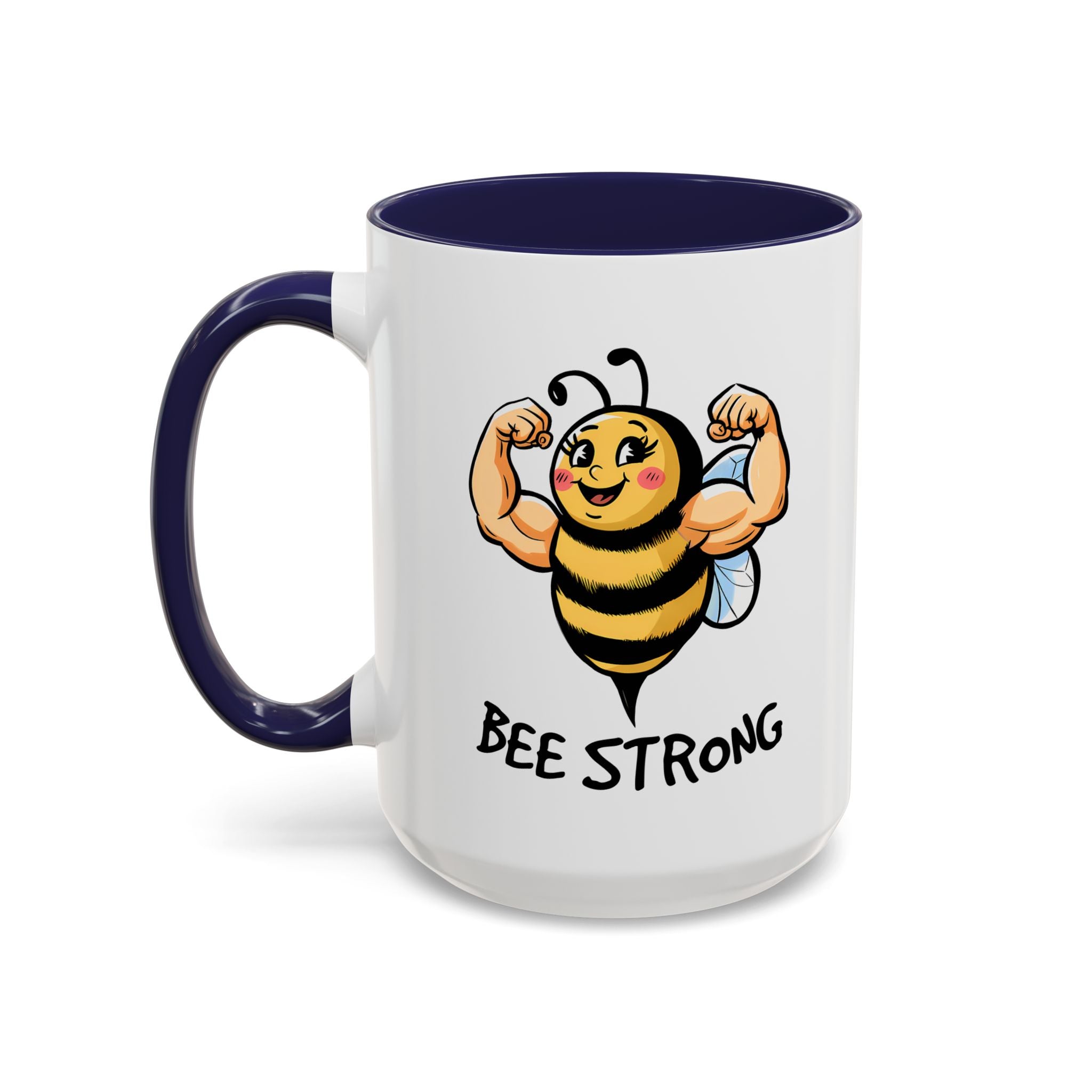Bee Strong Accent Coffee Mug - Motivational Mug for Strength and mental health