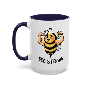 Bee Strong Accent Coffee Mug - Motivational Mug for Strength and mental health